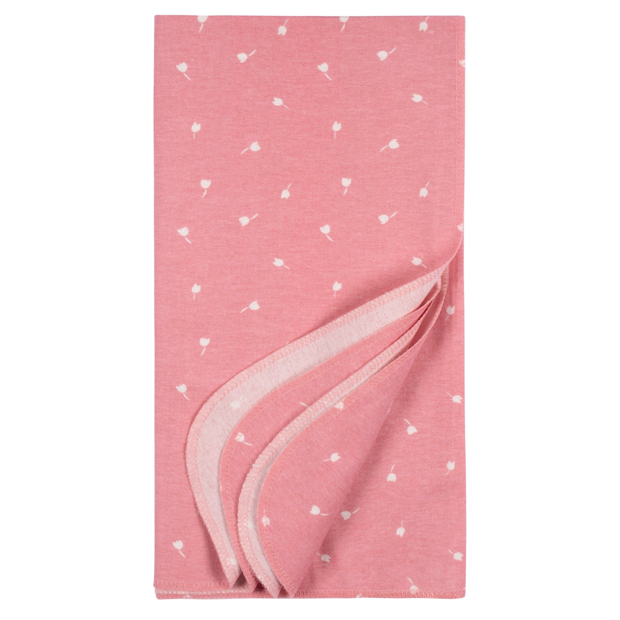 4-Pack Baby Girls Appley Sweet Flannel Blankets