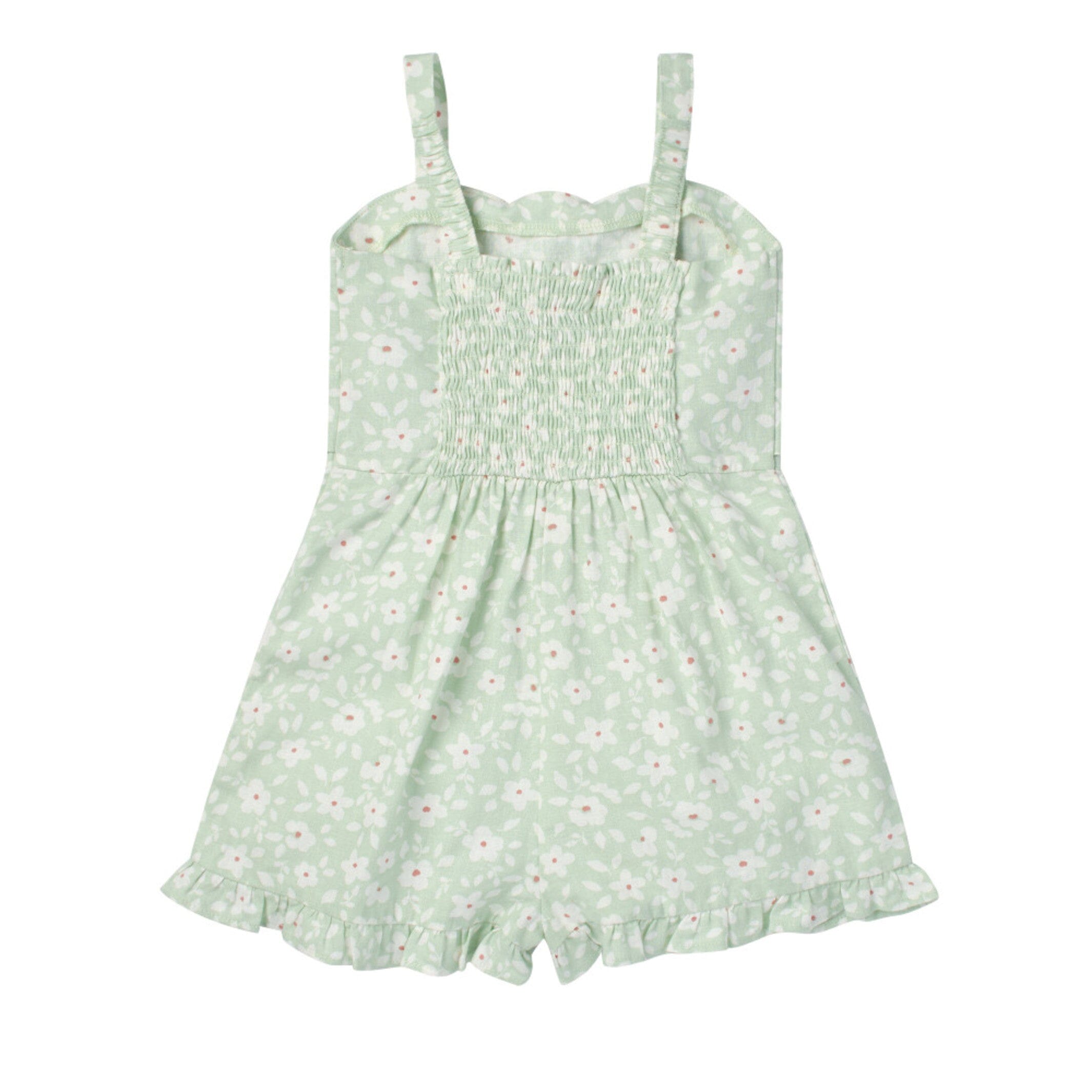 Infant and Toddler Girls Mint Floral Romper