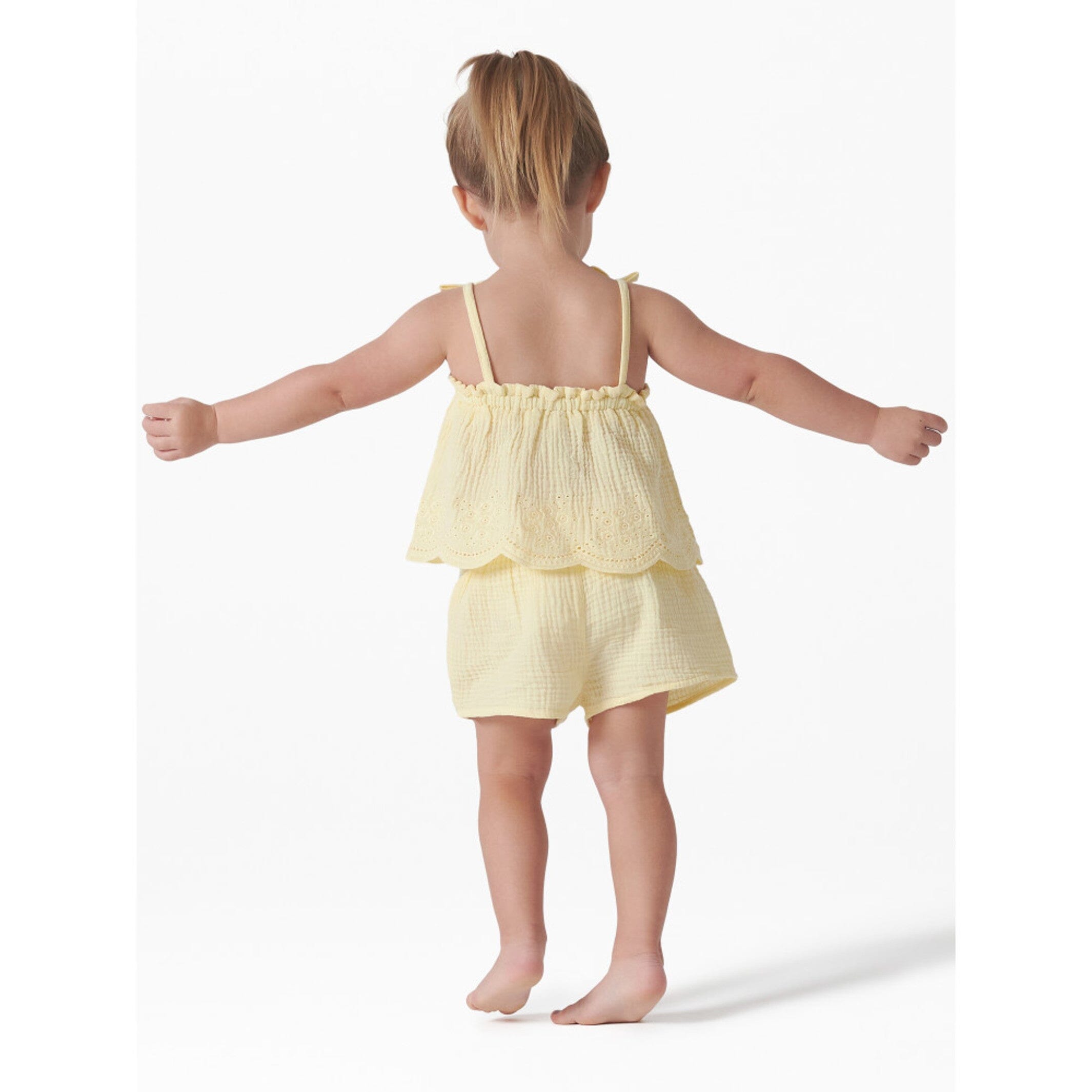 2-Piece Infant & Toddler Girls Yellow Top & Short Set