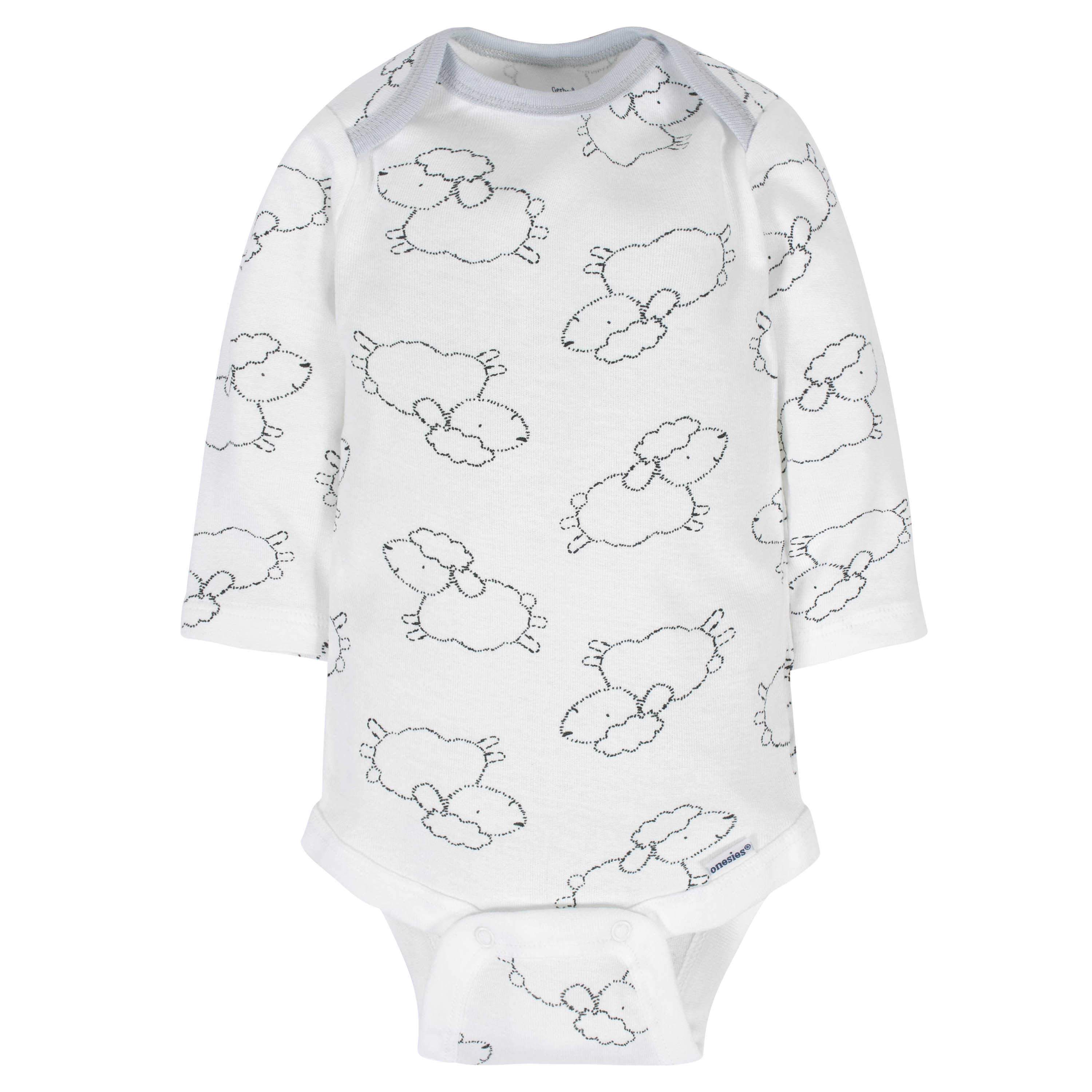 6-Pack Baby Neutral Sheep Long Sleeve Onesies Bodysuits