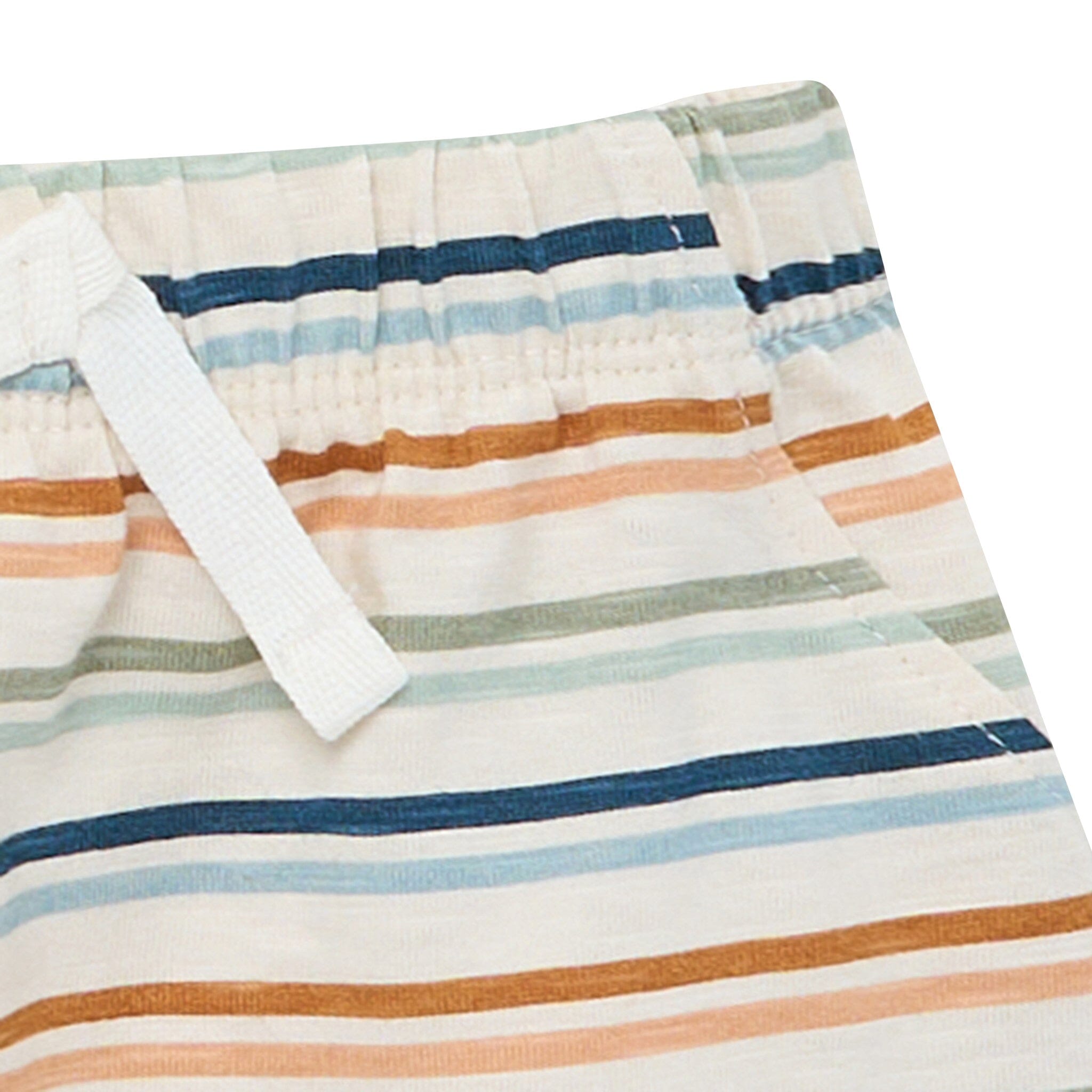 4-Piece Baby Boys Beige Stripe/Medium Teal Sleeveless Shirt and Shorts Set