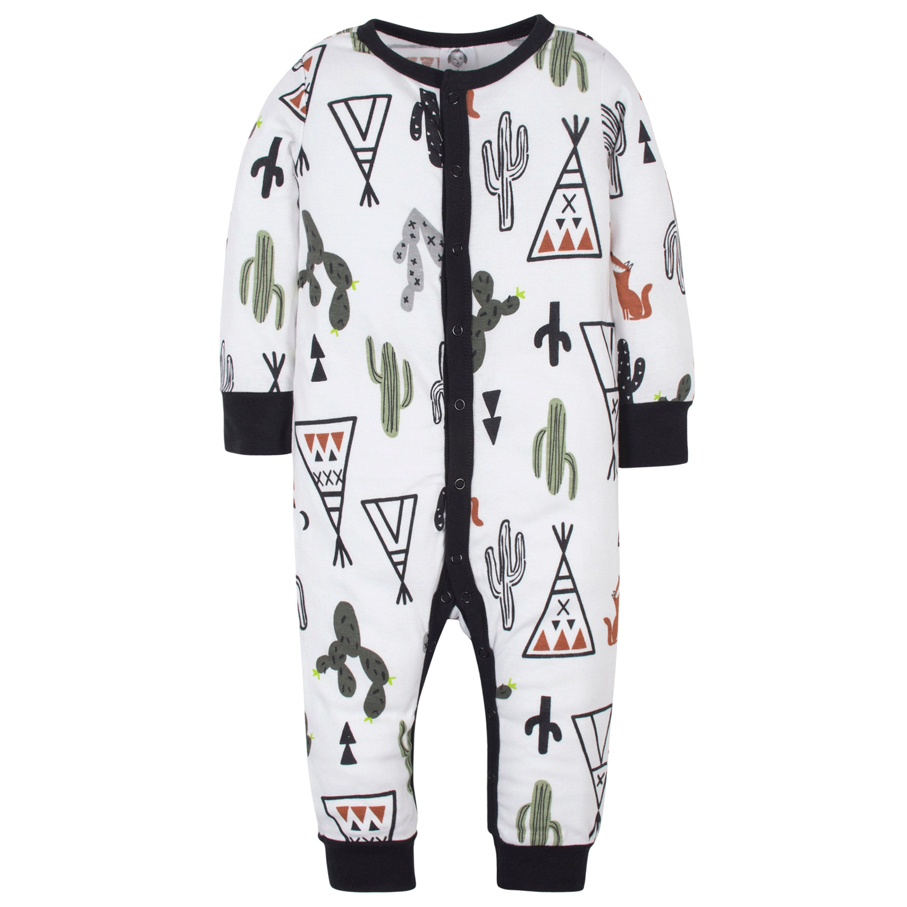 4-Piece Baby Boys Desert & Stripes Coverall, Cap, & Wiggle-Proof Socks