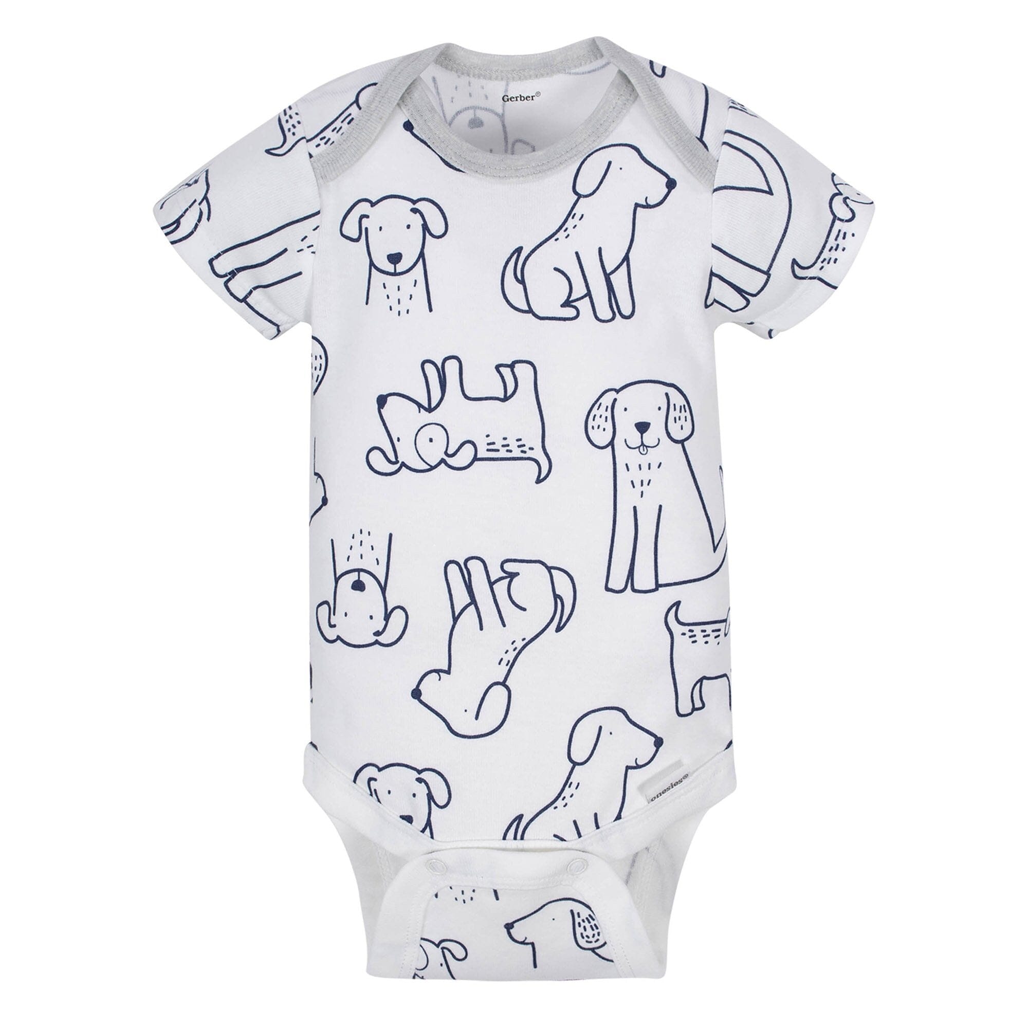 8-Pack Baby Boy Short Sleeve Puppy Onesies Brand Bodysuits