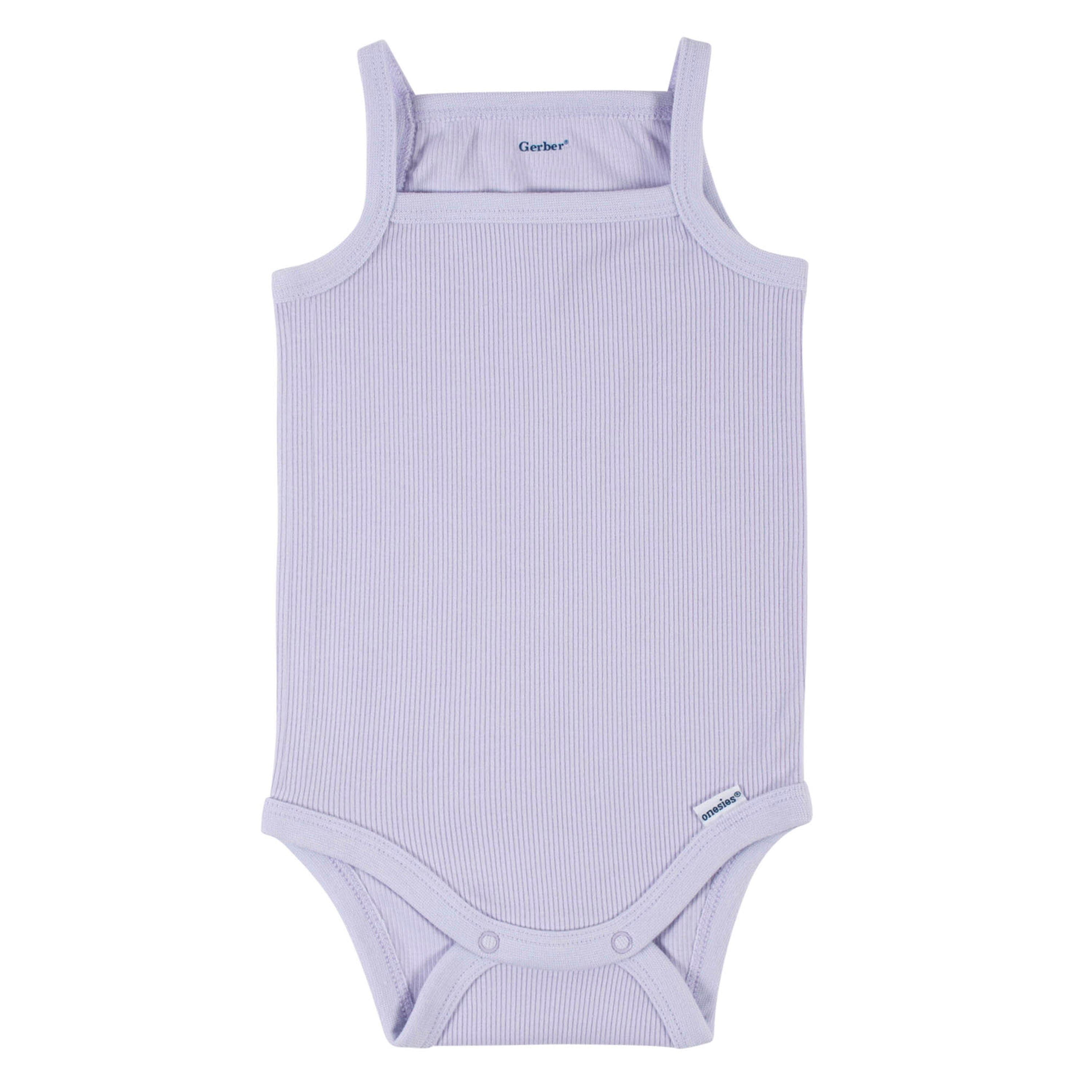 2-Pack Baby Girls Purple & White Sleeveless Onesies Bodysuits