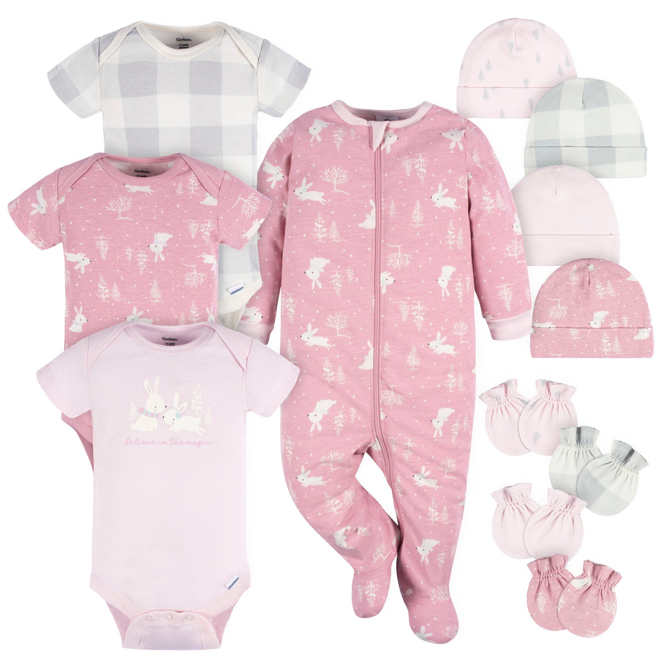 12-Piece Baby Girls Bunny Layette Bundle