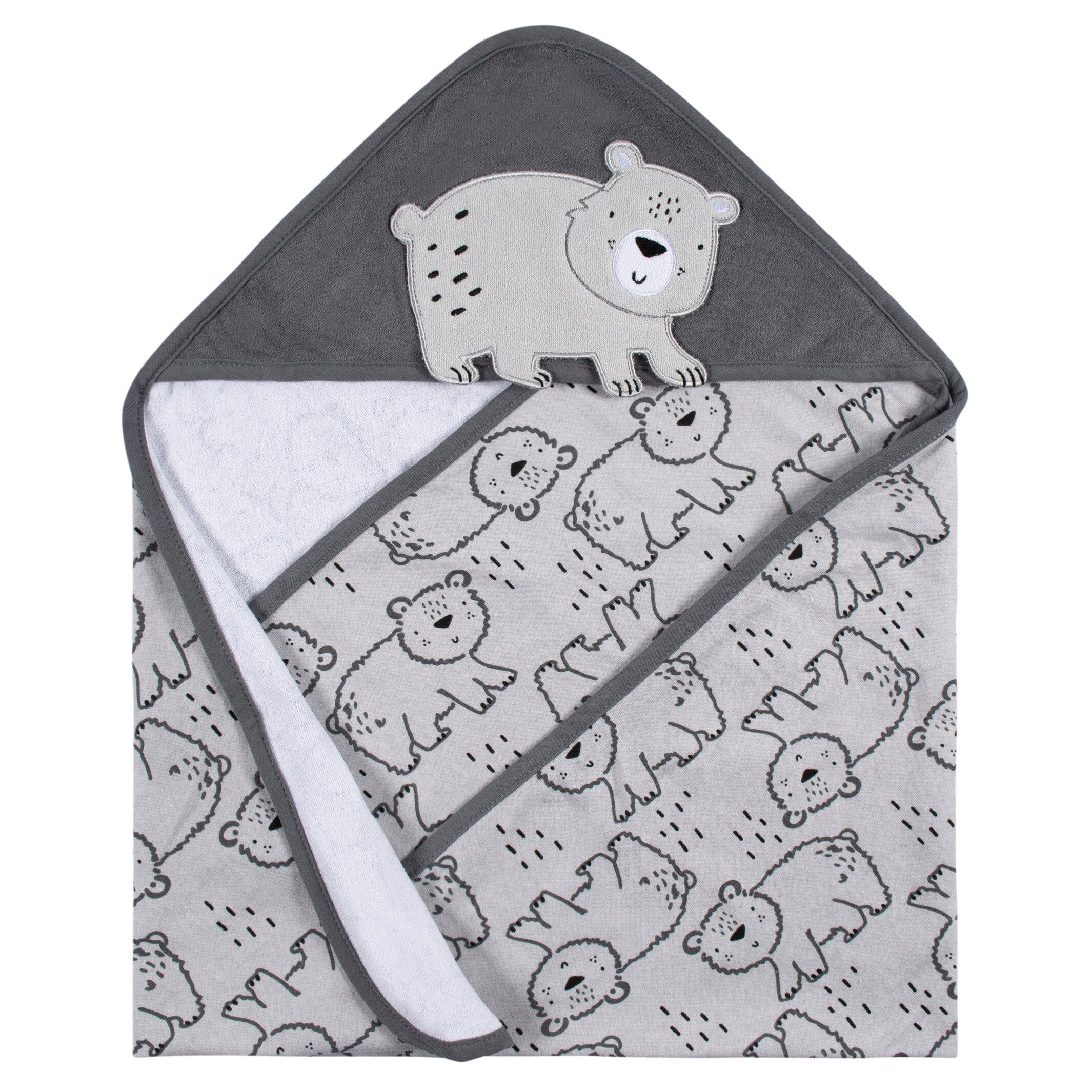 4-Piece Baby Boys Bear Hooded Towel and Washcloths