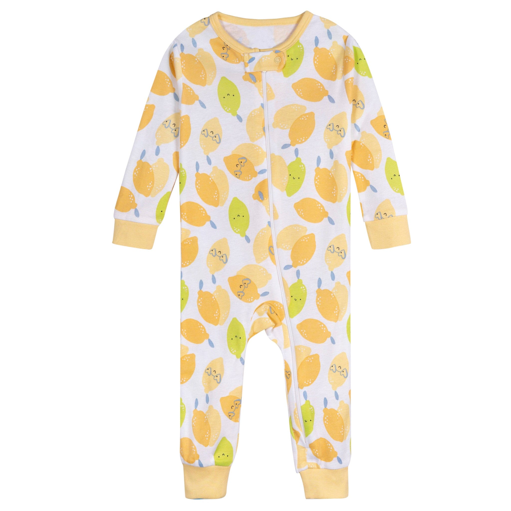 3-Pack Baby Girls Lemons Footless Pajamas