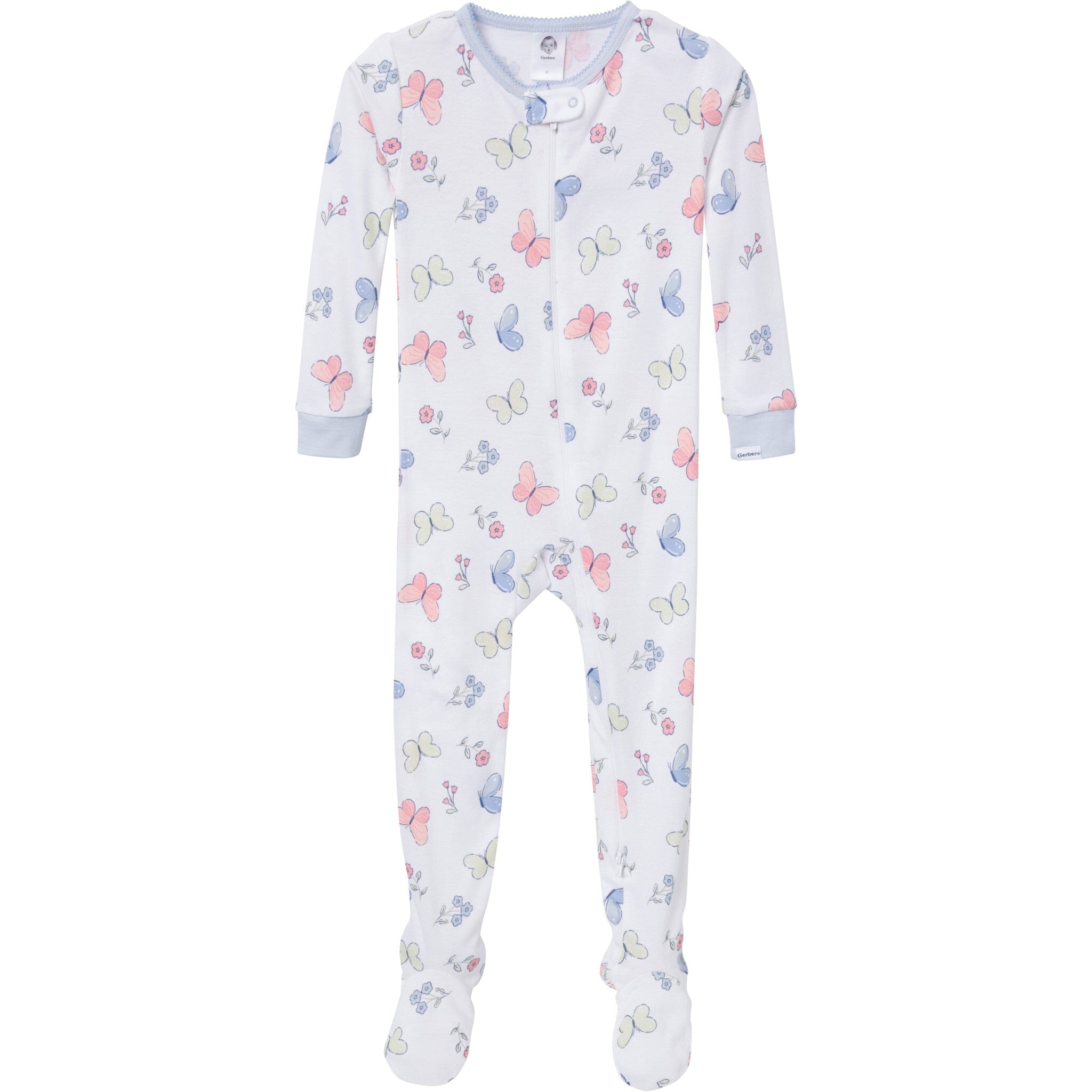 2-Pack Baby & Toddler Girls Butterflies Snug Fit Footed Pajamas