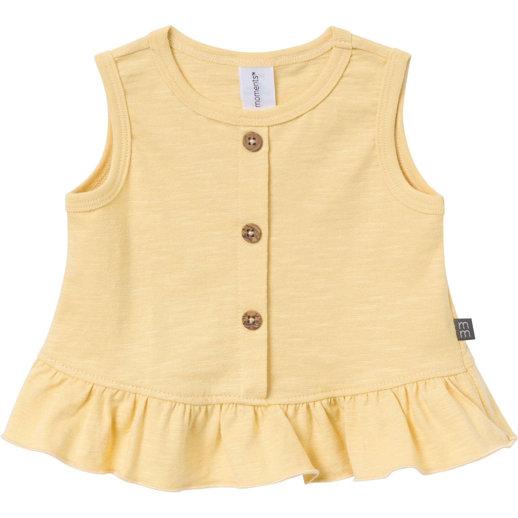 4-Piece Baby Girls Lemon Vines Sleeveless Peplum Tops and Shorts Set