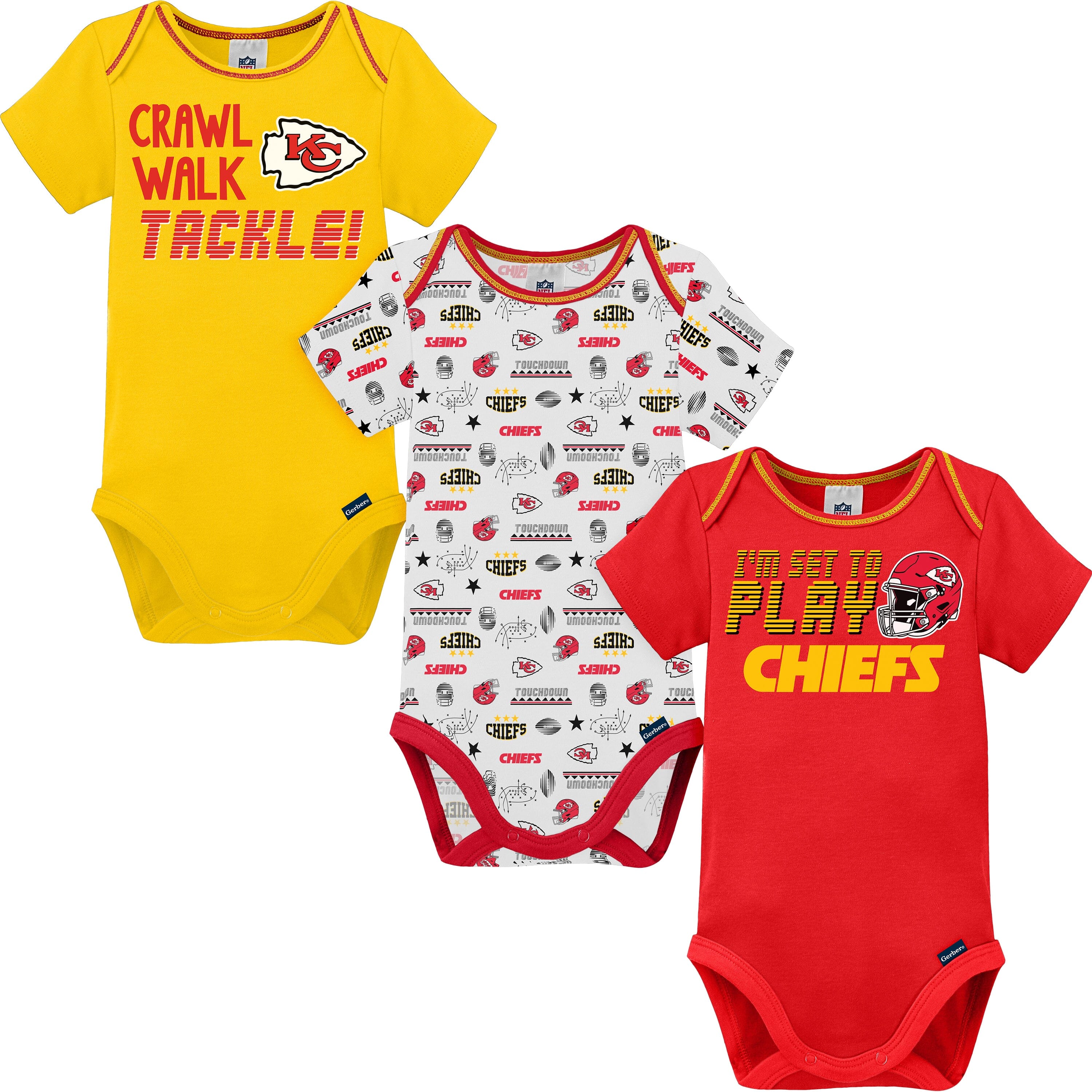 3-Pack NFL Short Sleeve Bodysuits