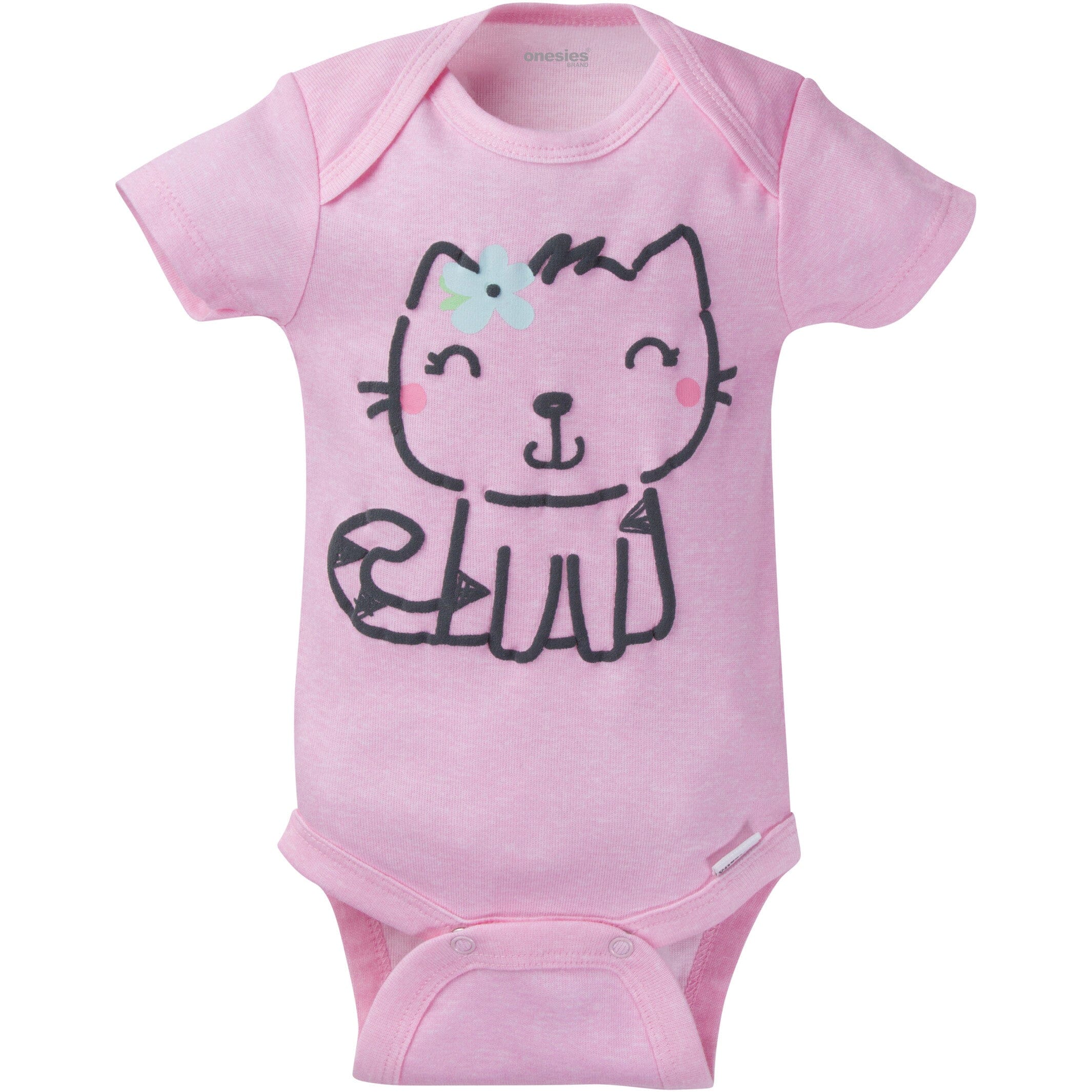 8-Pack Baby Girl Kitty Short Sleeve Onesies Brand Bodysuits