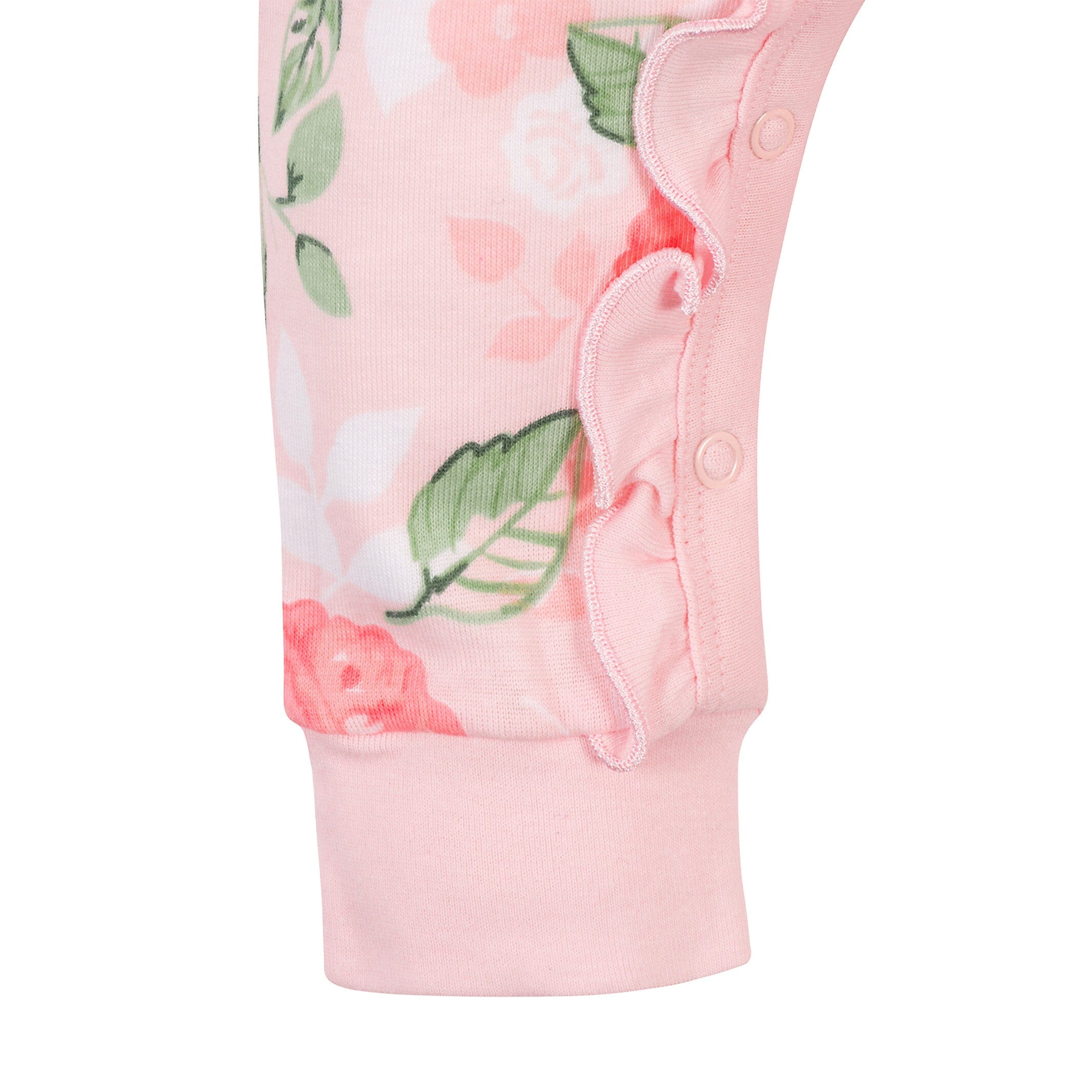 Baby Girls Pink Roses Organic Coveralls