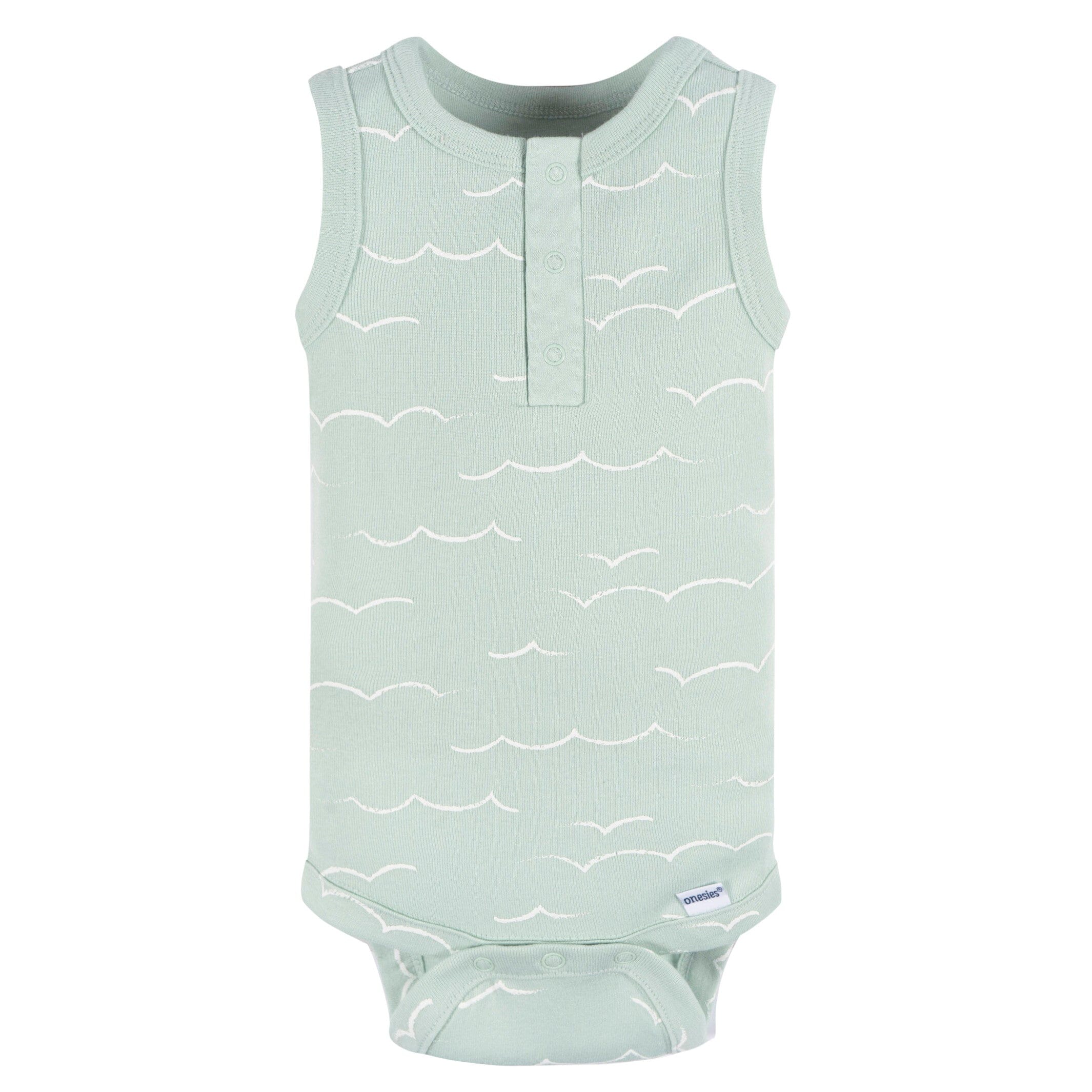 4-Pack Baby Boys Coastal Sleeveless Onesies Bodysuits