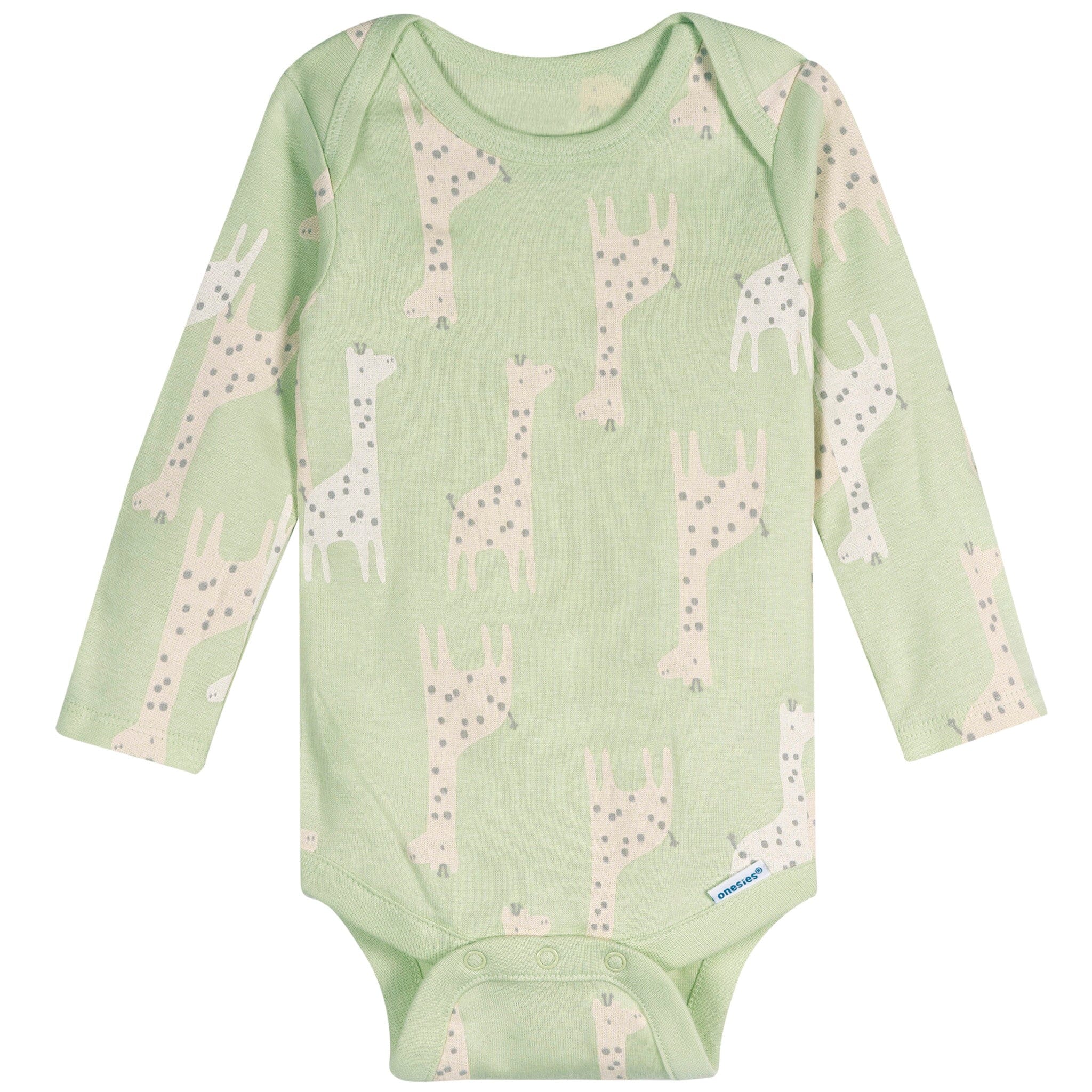 6-Pack Baby Neutral Giraffes Long Sleeve Onesies Bodysuits