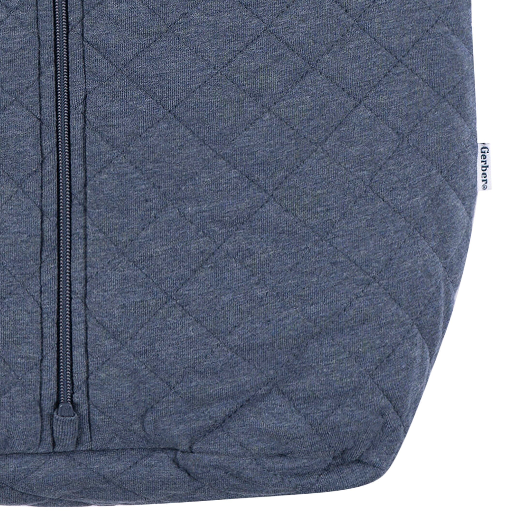 Baby Boys Navy Heather Quilted Jersey Wearable Blanket