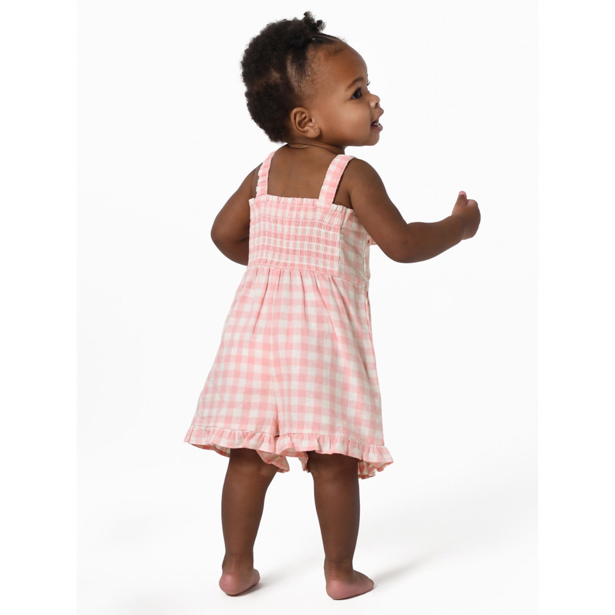 Infant and Toddler Girls Pink Gingham Romper