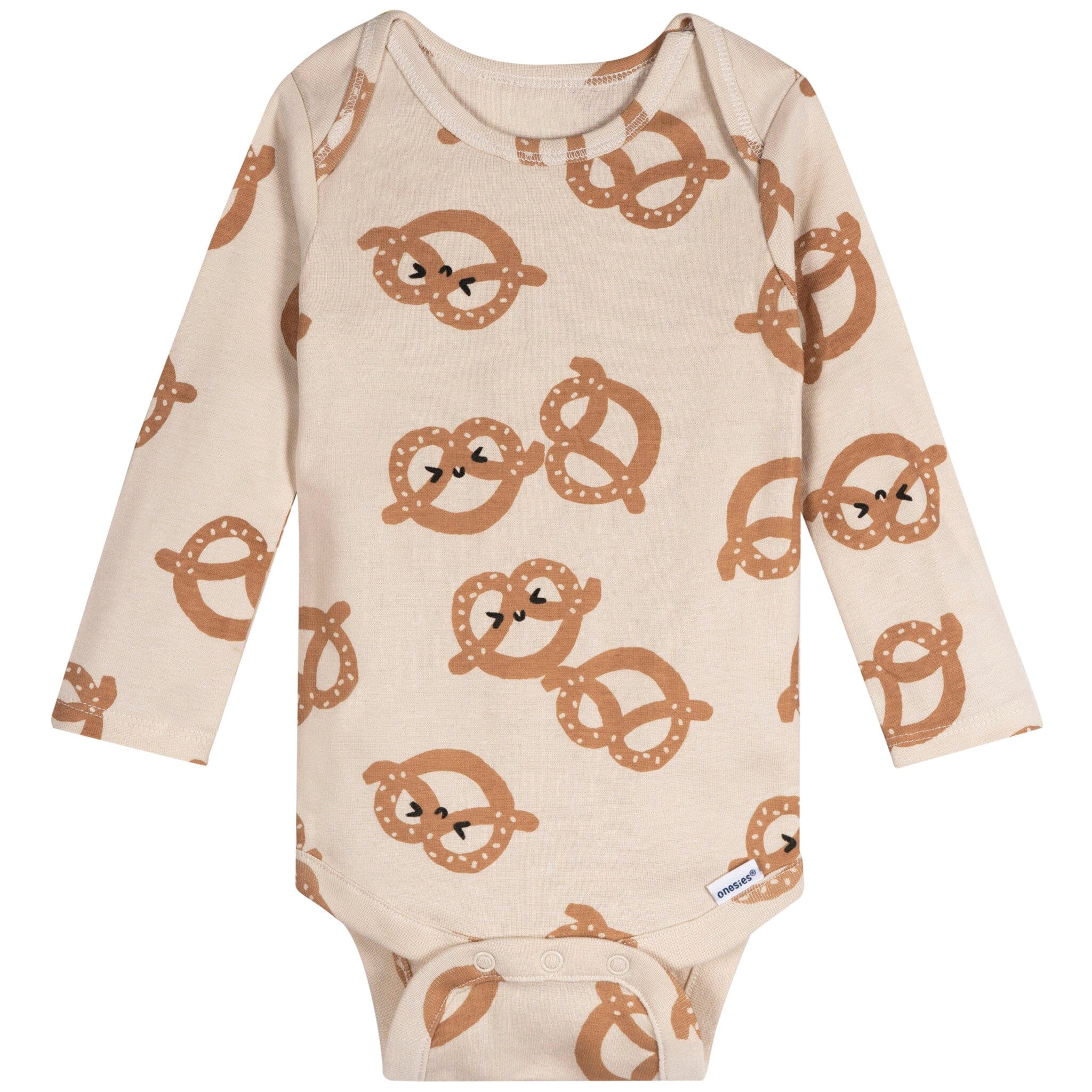 6-Pack Baby Neutral Pretzels Long Sleeve Onesies Bodysuits