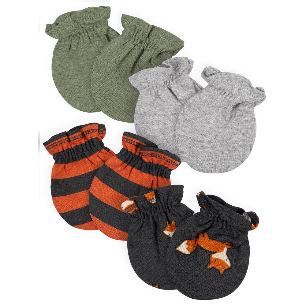 4-Pack Baby Boys Camping Organic No Scratch Mittens