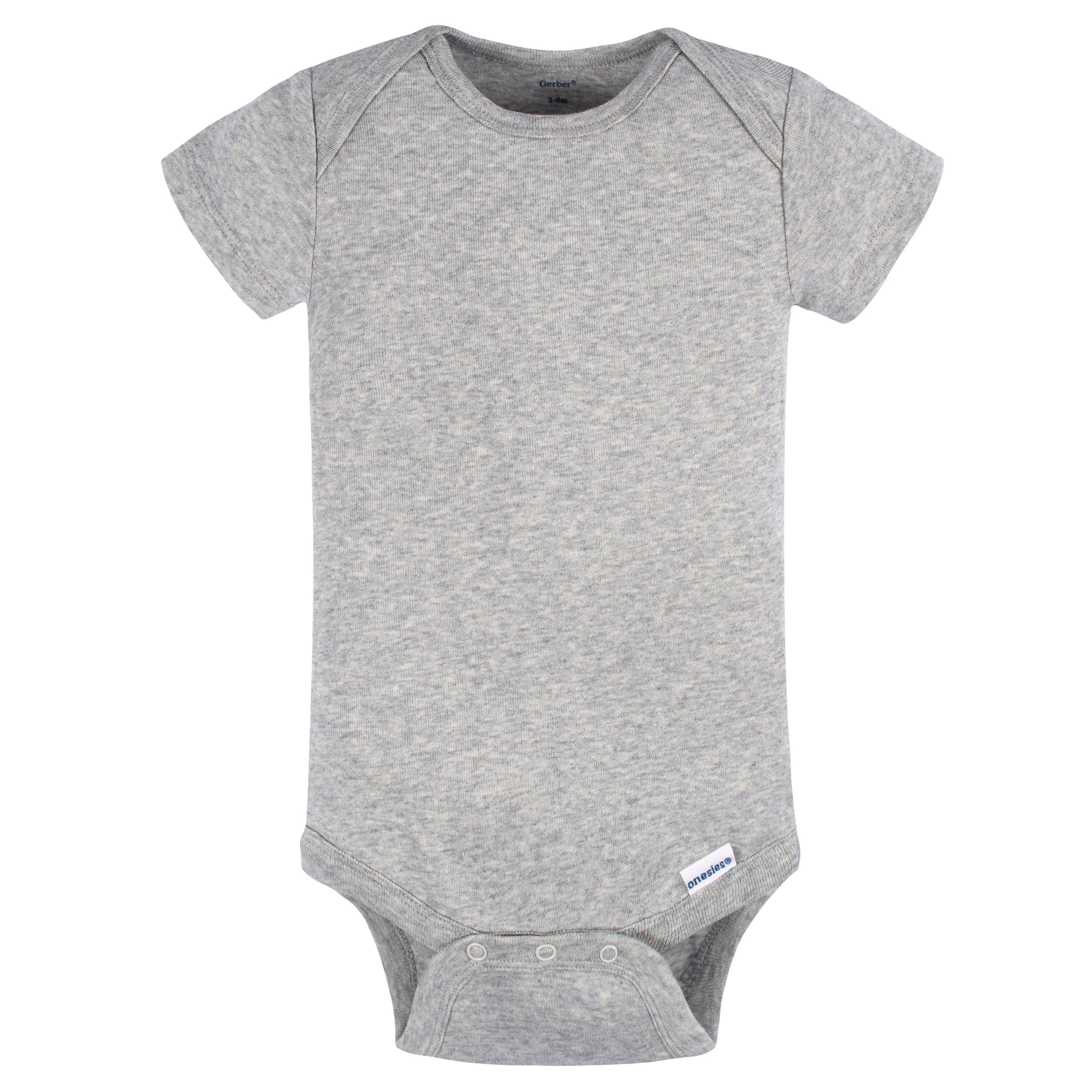 5-Pack Baby Neutral Greys Short Sleeve Onesies Bodysuits