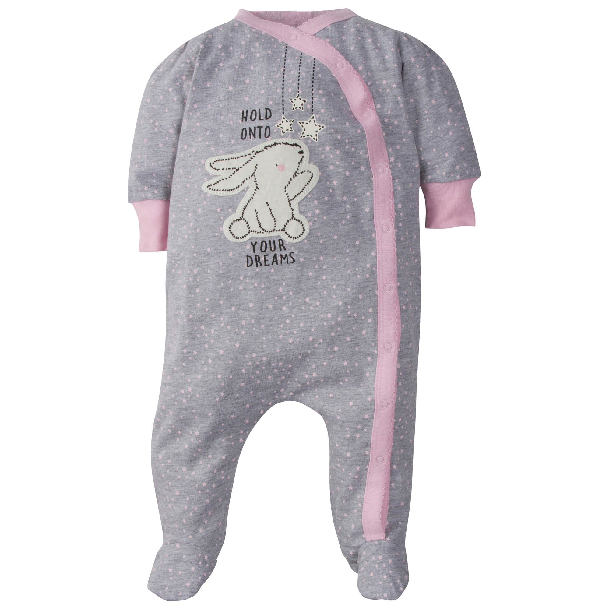 4-Pack Baby Girls Bunny Zip Front Sleep ¡®N Plays