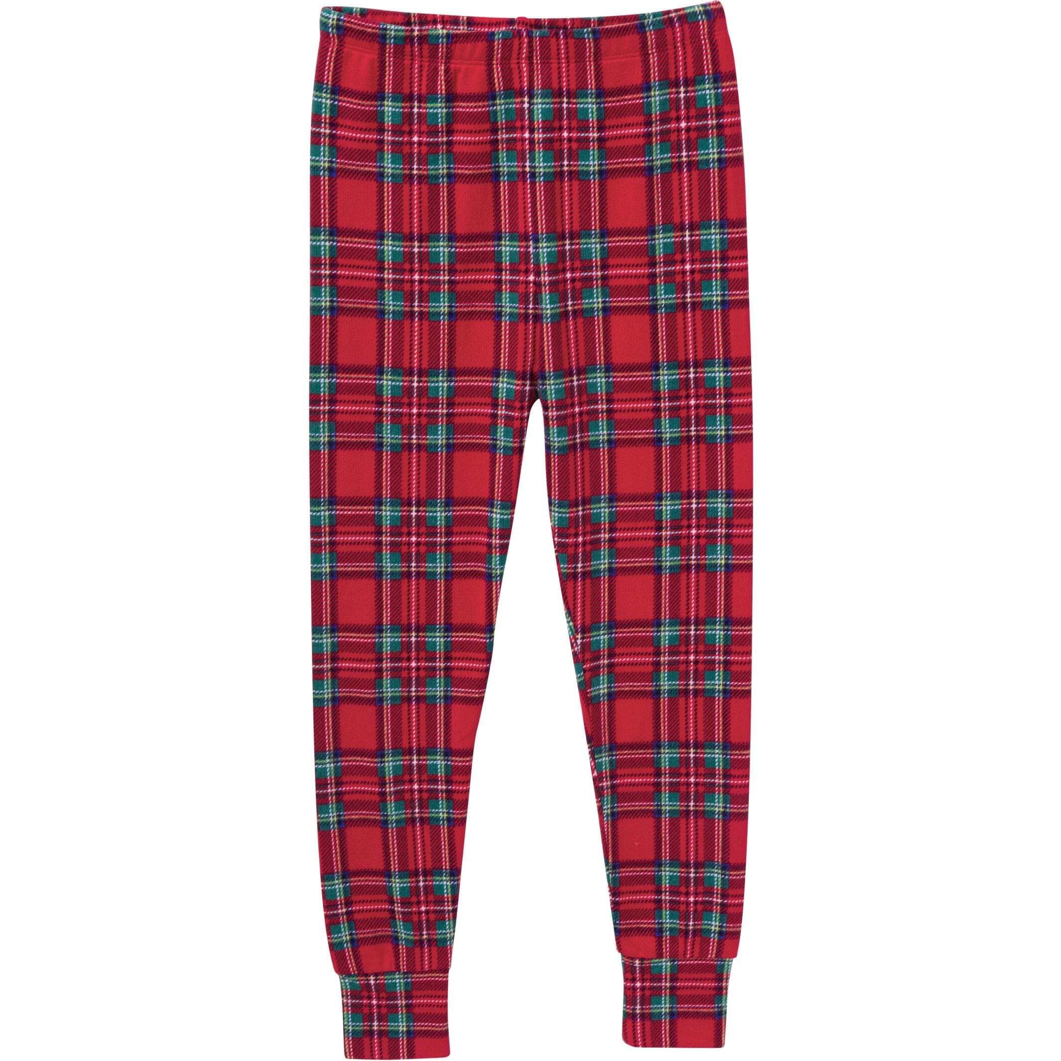 2-Piece Big Kids Neutral Stewart Plaid Hacci Snug Fit Pajama Set