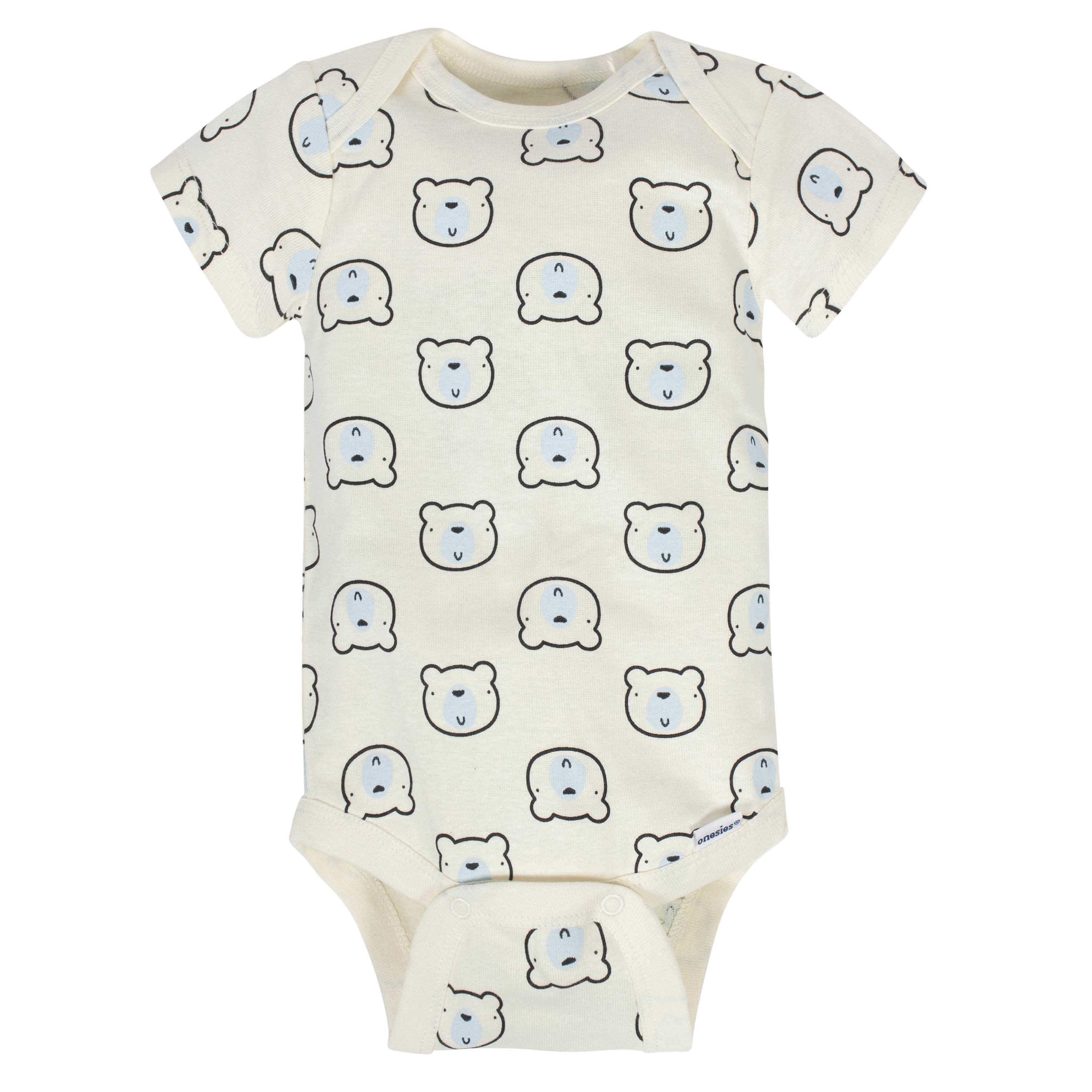 Gerber 8-pack Baby Boys' Bear Short Sleeve Onesies Bodysuits