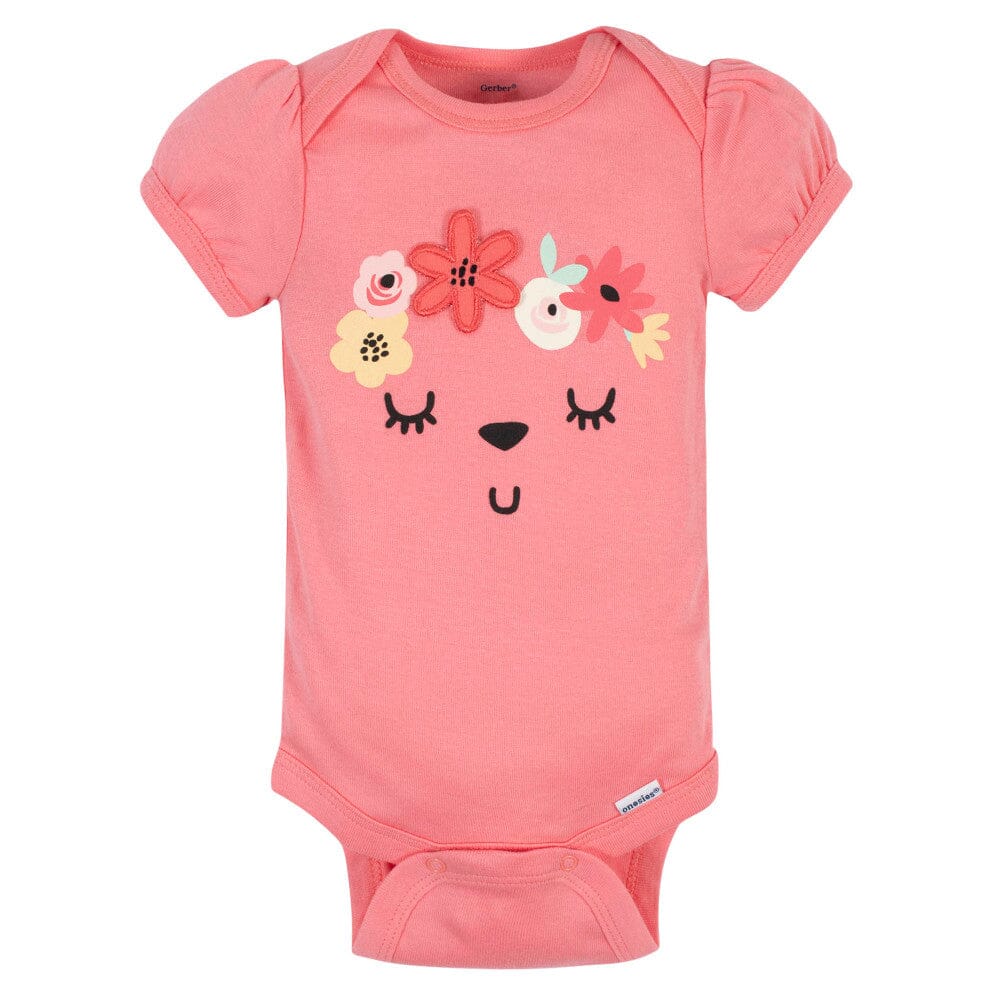 5-Pack Baby Girls Garden Floral Short Sleeve Onesies Bodysuits