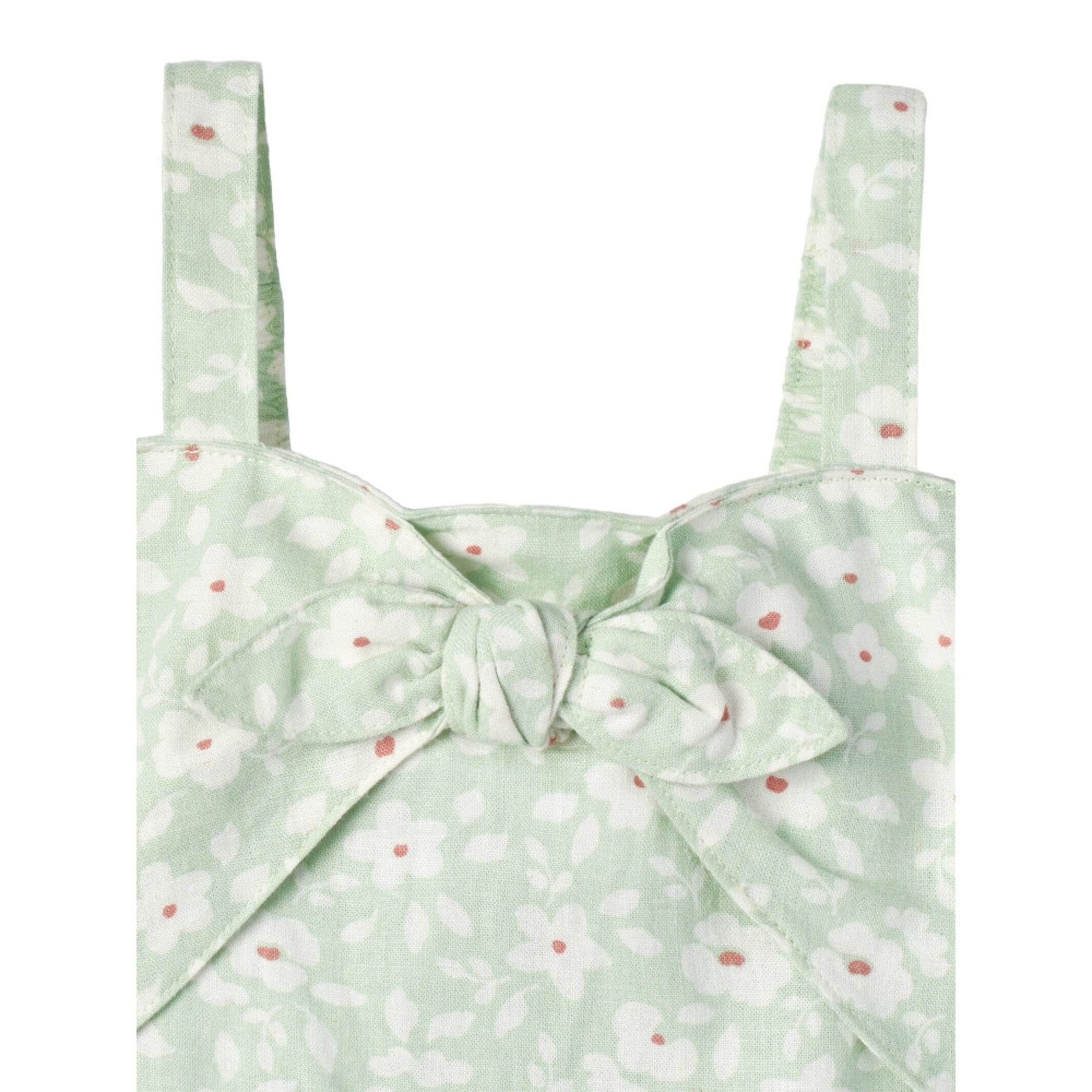 Infant and Toddler Girls Mint Floral Romper