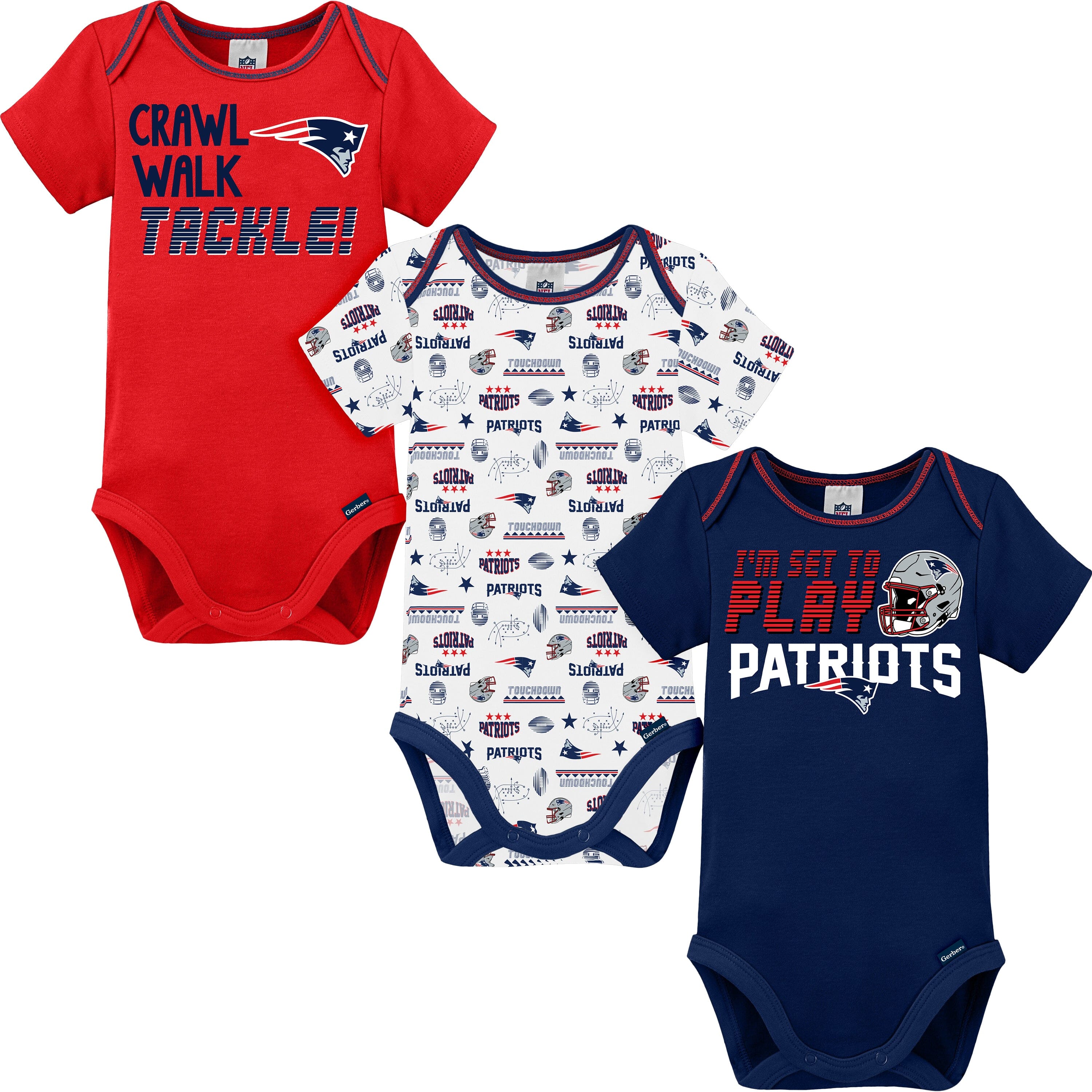 3-Pack NFL Short Sleeve Bodysuits