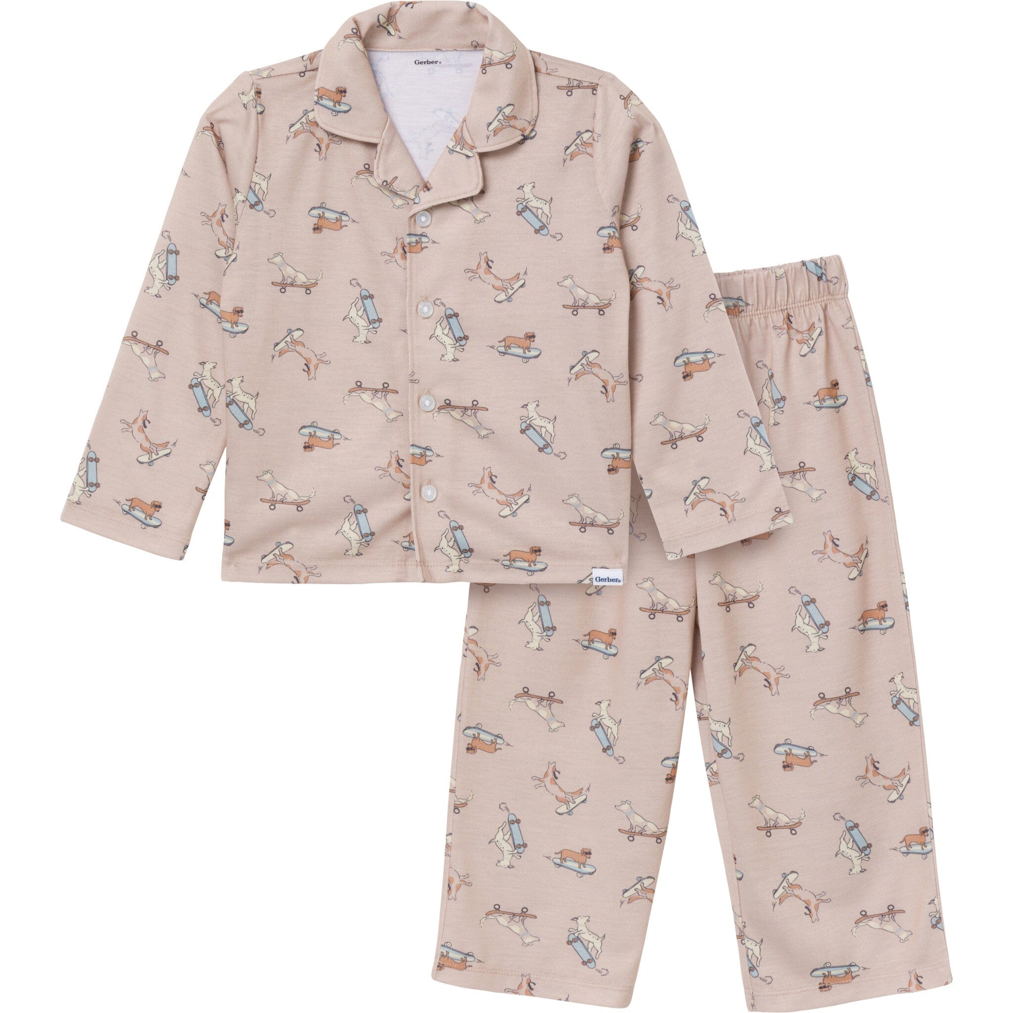 2-Piece Infant & Toddler Boys Dog Button Up Pajama Set