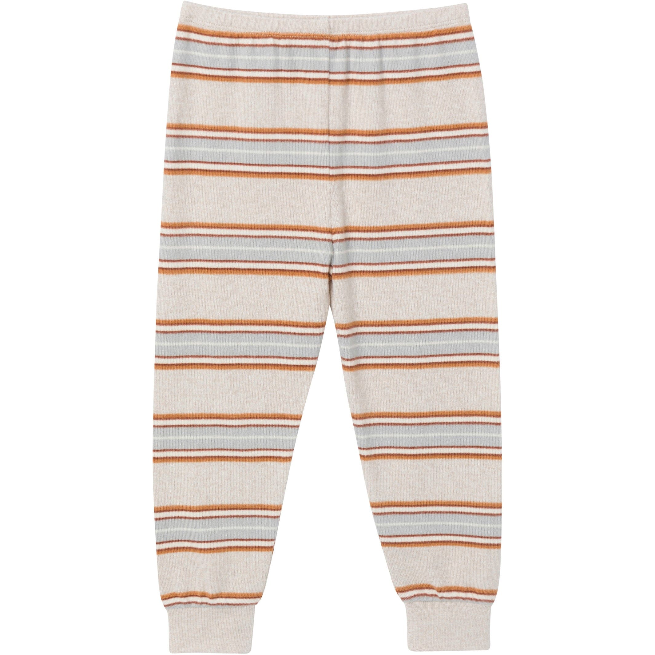 2-Piece Infant & Toddler Neutral Oatmeal Heather Stripe Hacci Pajama Set