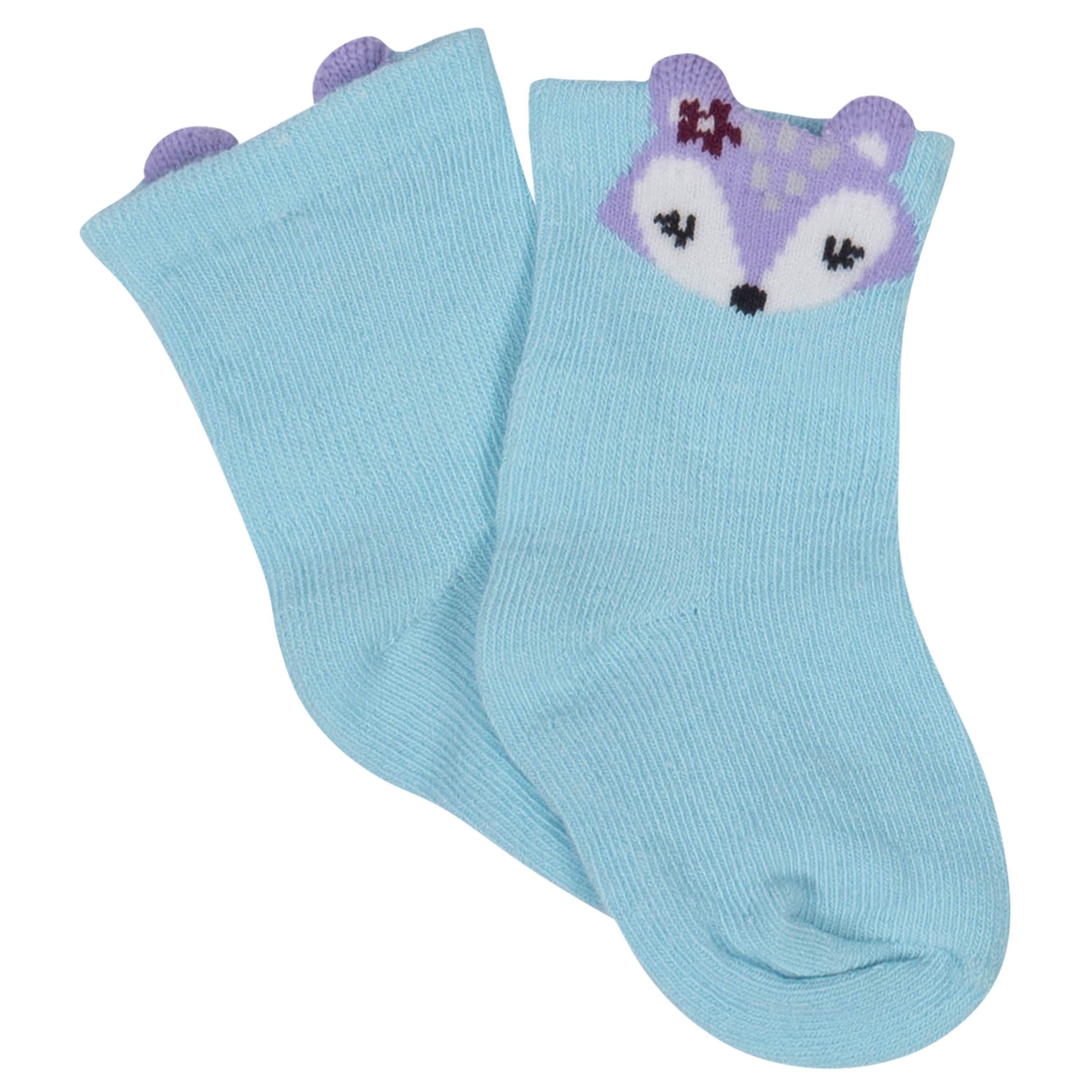 Girls' 8-Pack Wiggle Proof Jersey Crew Socks - Animals