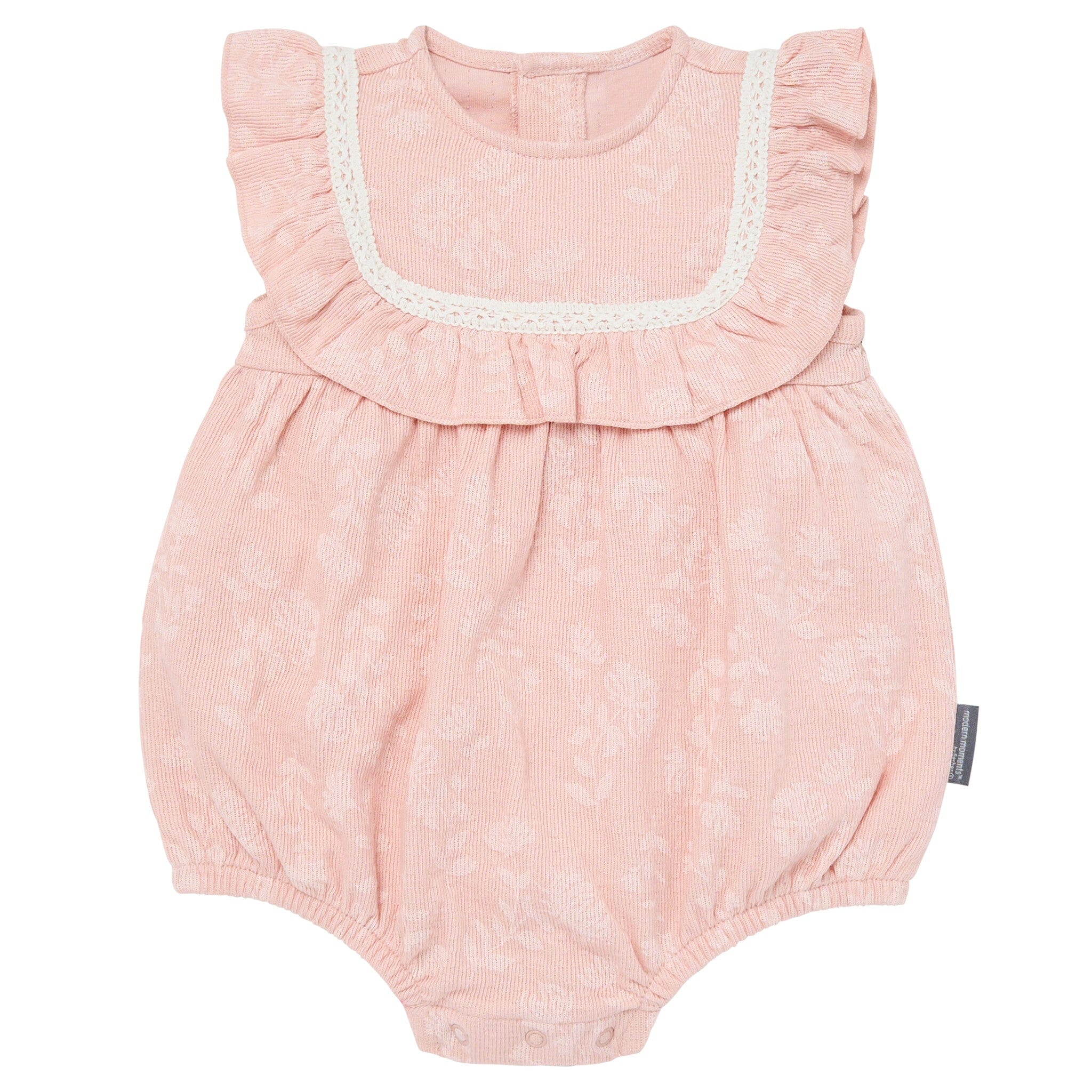 Baby Girls Rose Floral Ruffle Bubble Romper