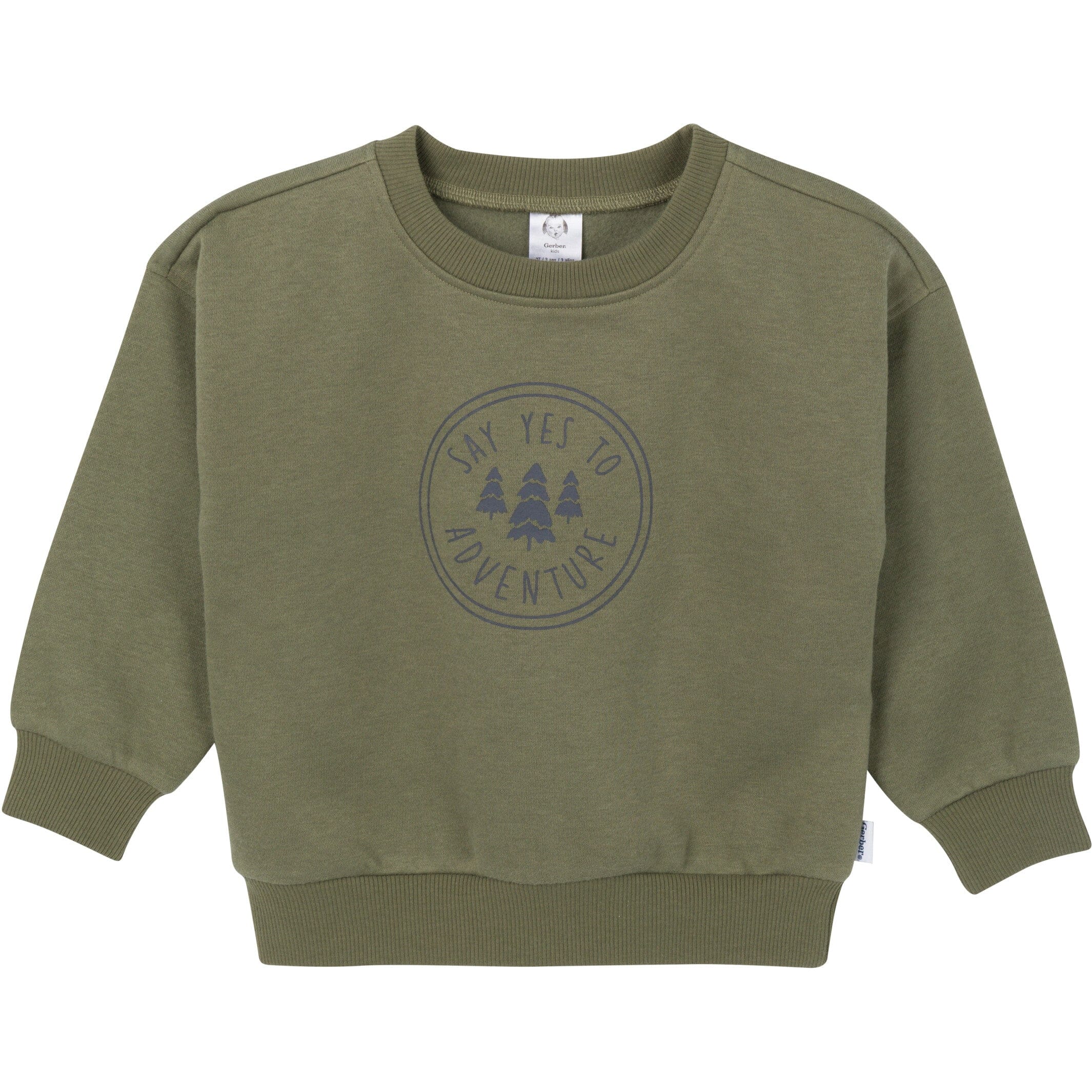 2-Piece Baby & Toddler Boys Olive Adventure Sweatshirt & Pant Set