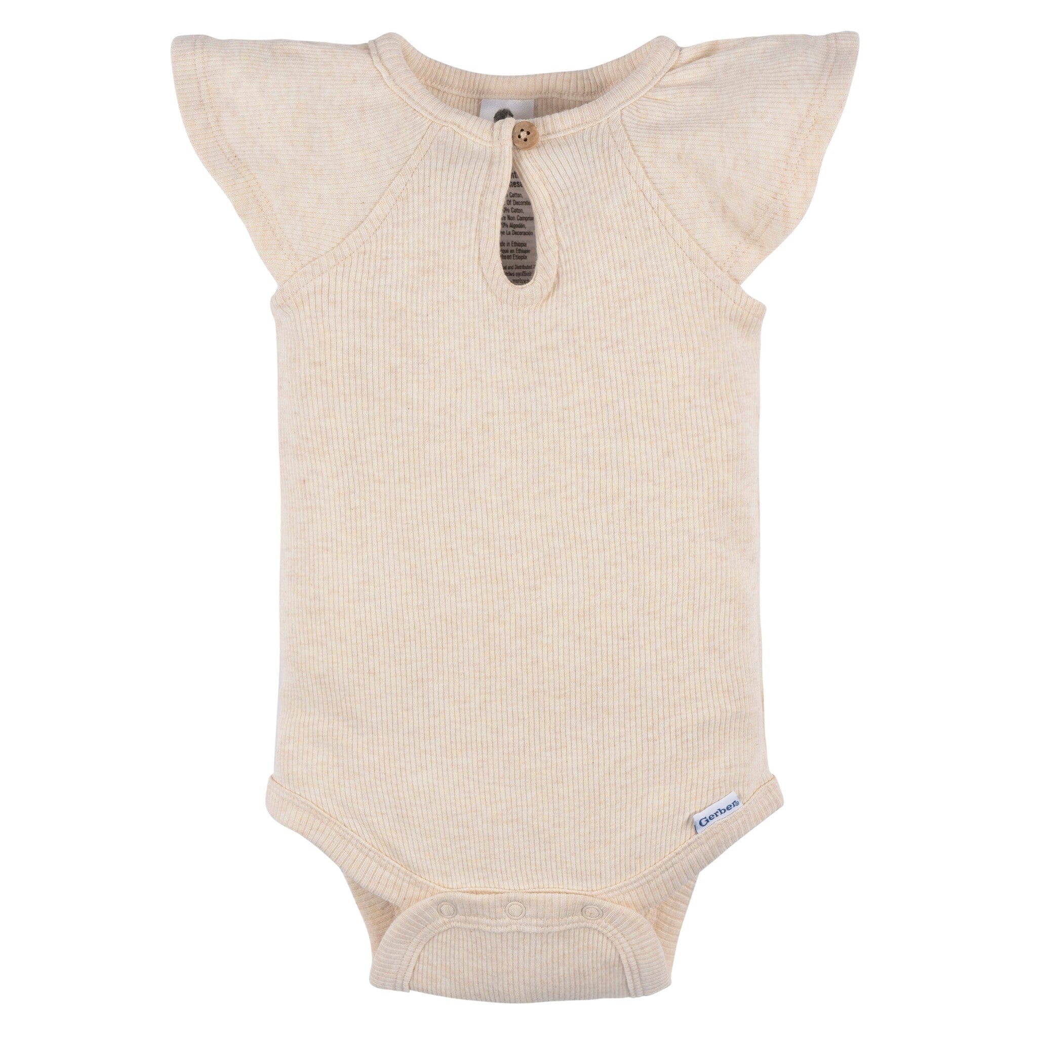 2-Pack Baby Girls Light Oatmeal Heather Bodysuit and Shorts Set