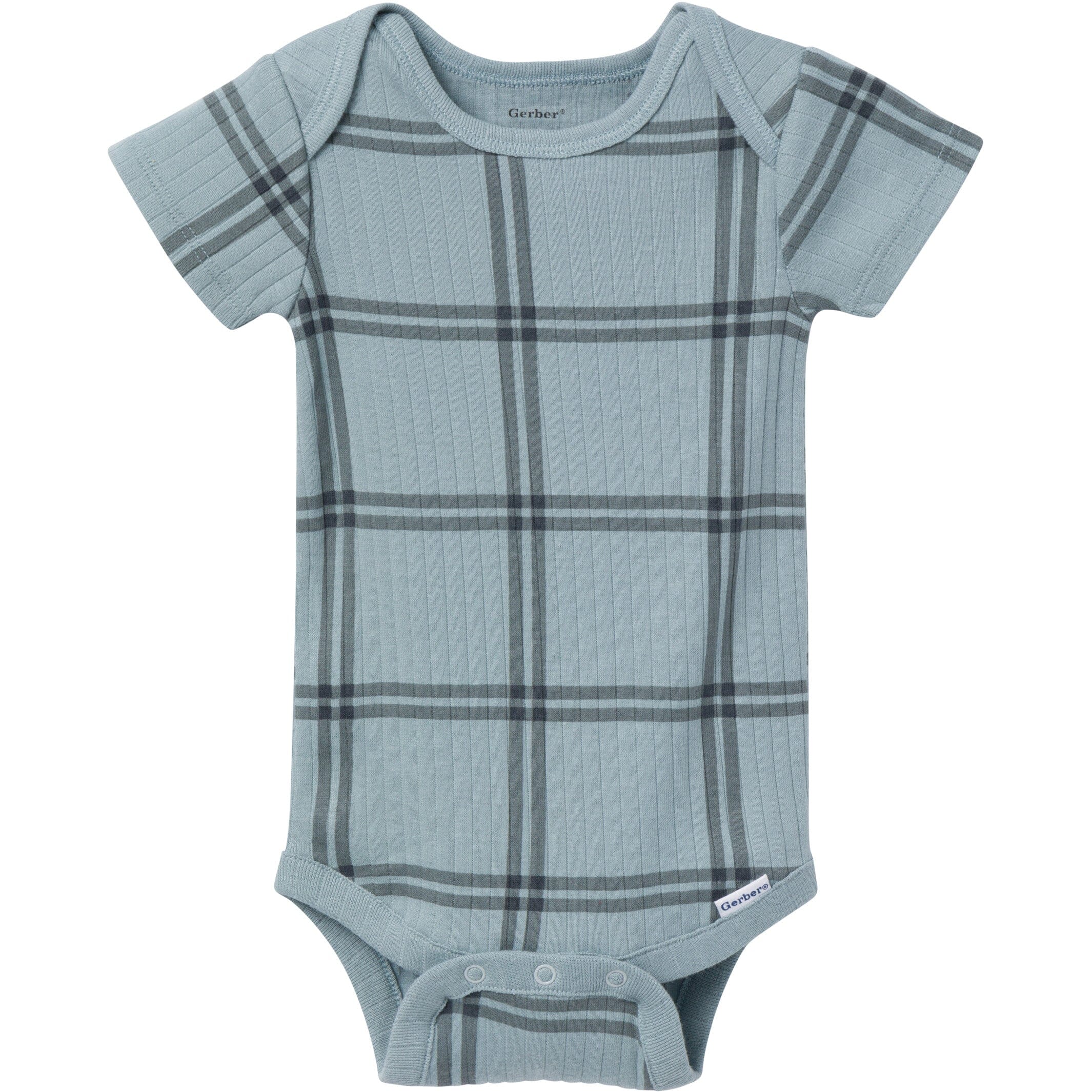 6-Pack Baby Boys Blue Plaid Onesies Bodysuits