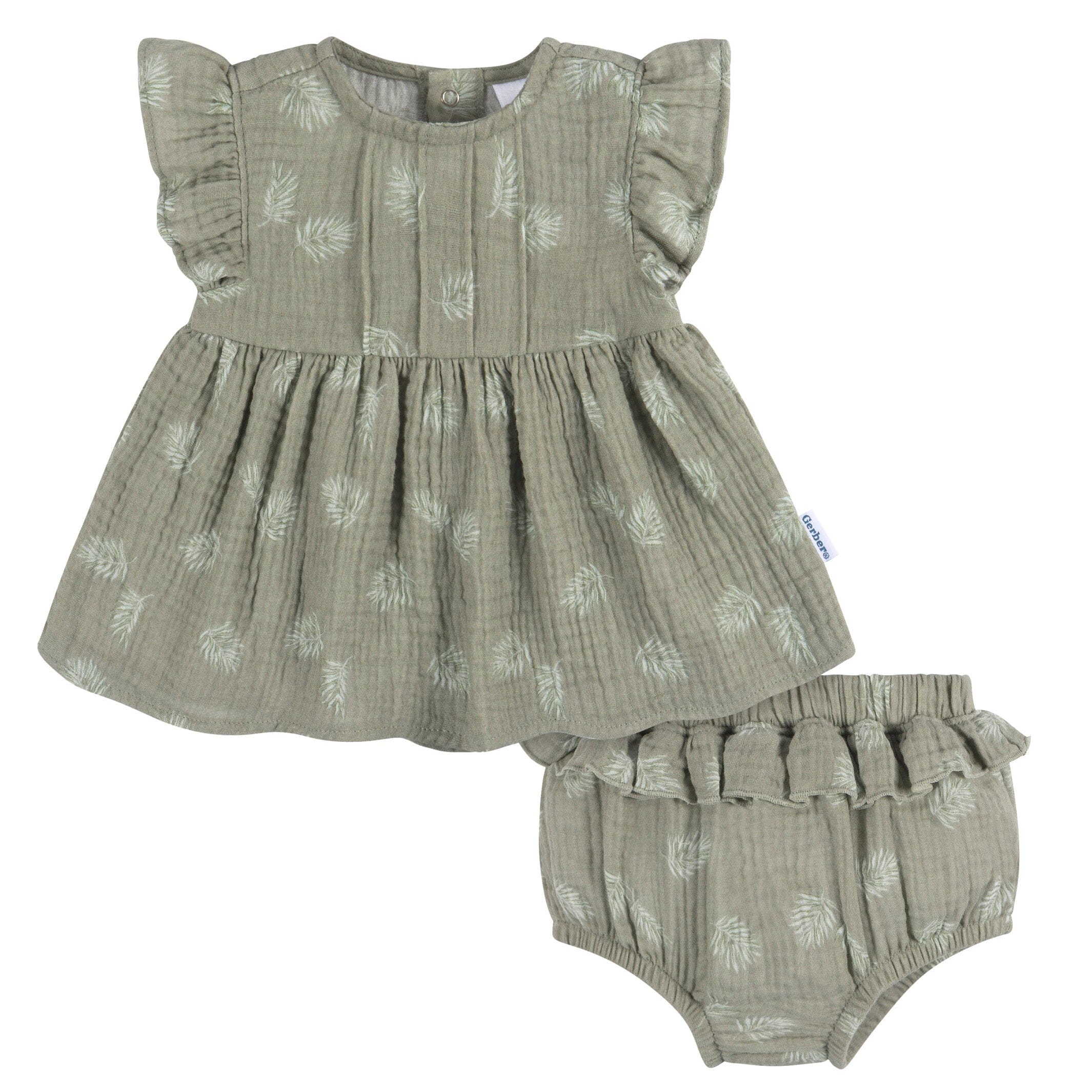 2-Piece Baby Girls Palms Tunic and Diaper Cover Set