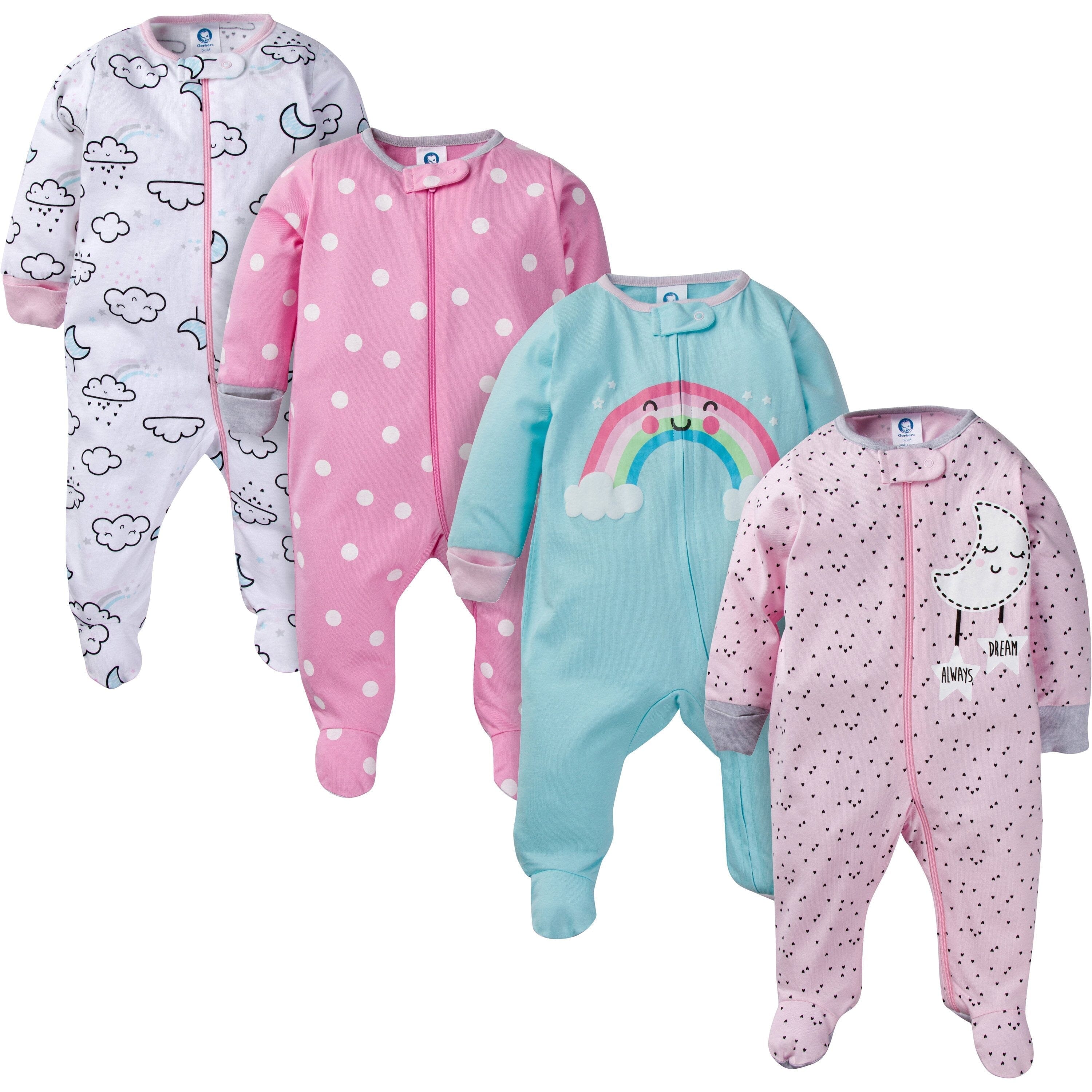 4-Pack Baby Girls Clouds Sleep 'N Plays