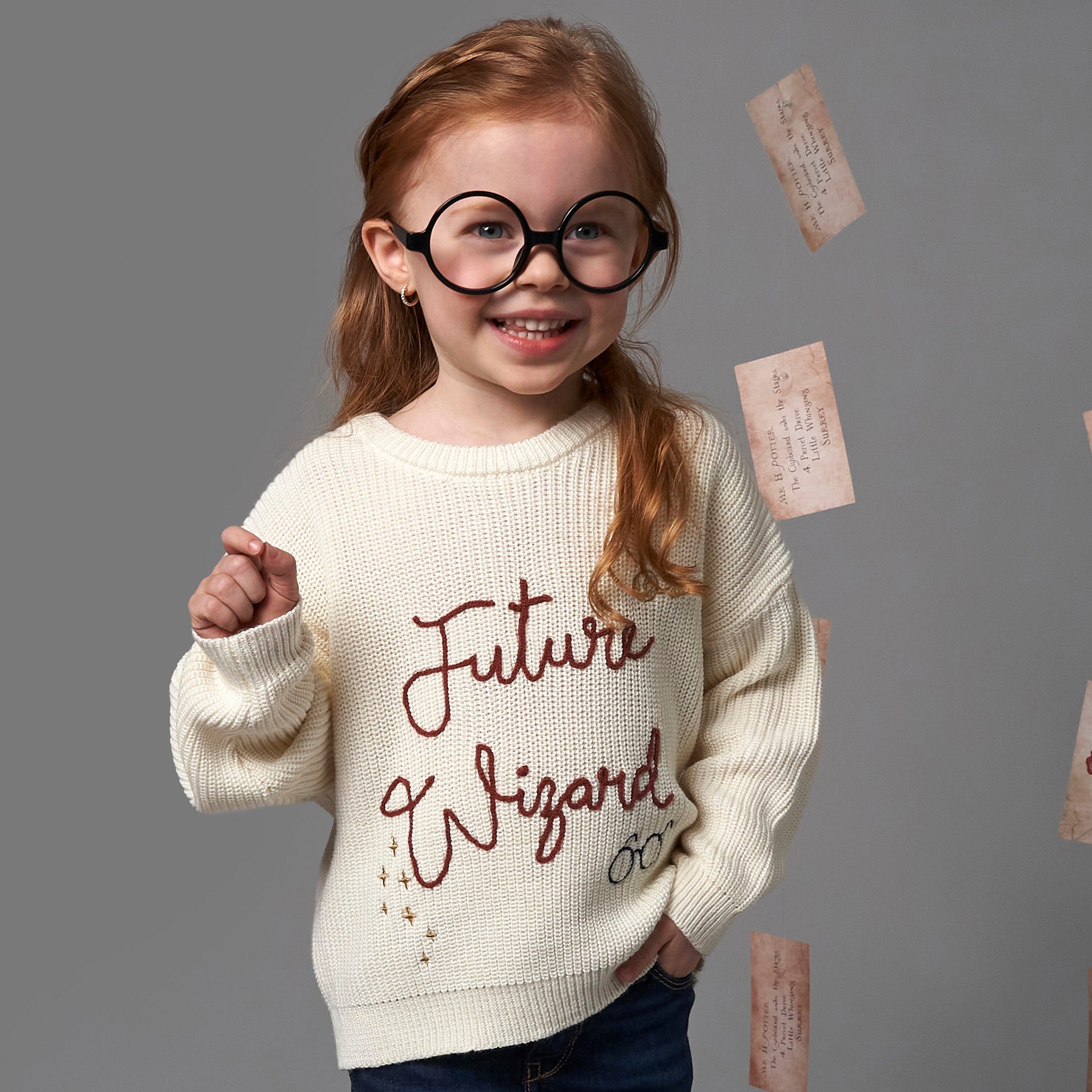 Infant and Toddler Neutral Future Wizard Sweater