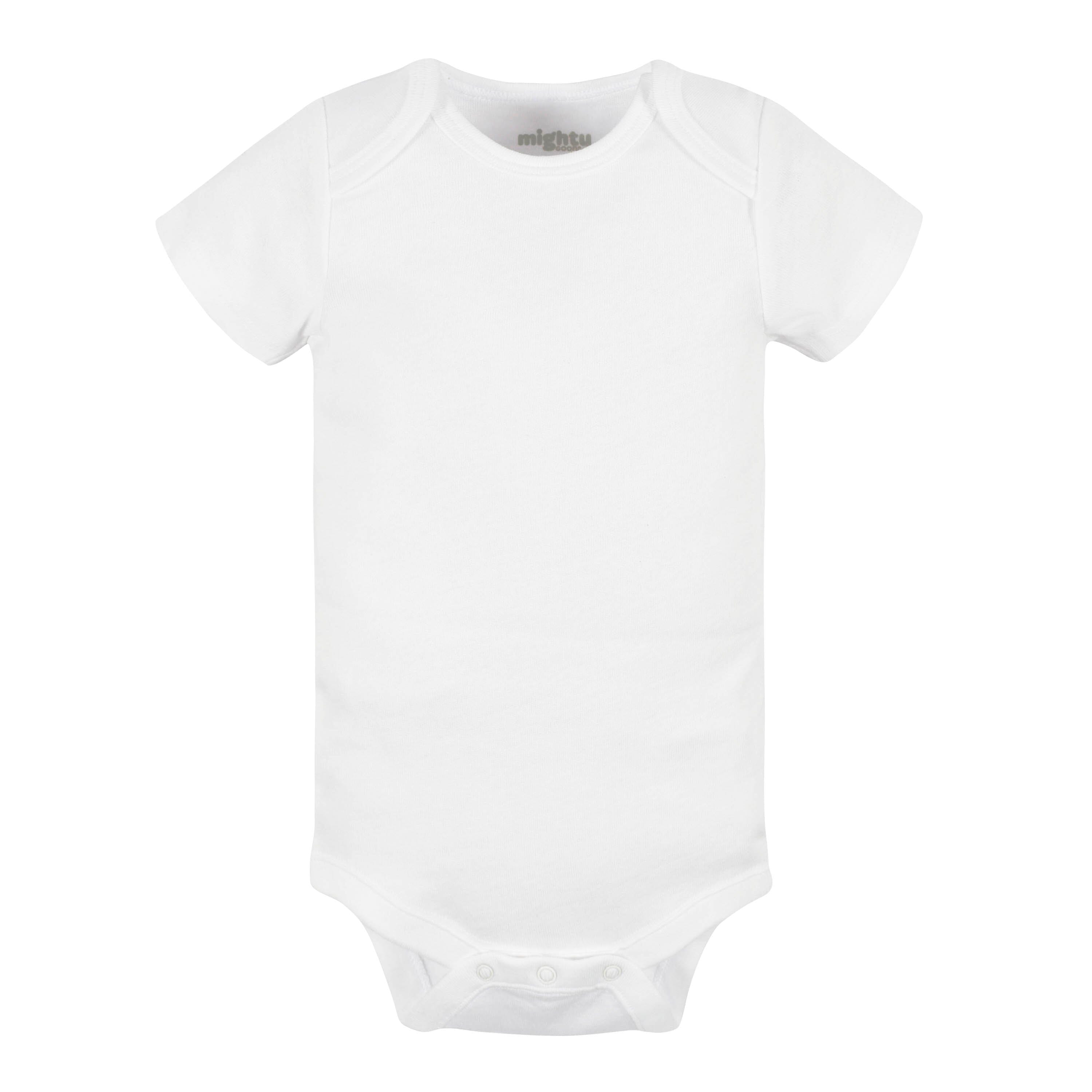 5-Pack Baby Neutral White Short Sleeve Bodysuits