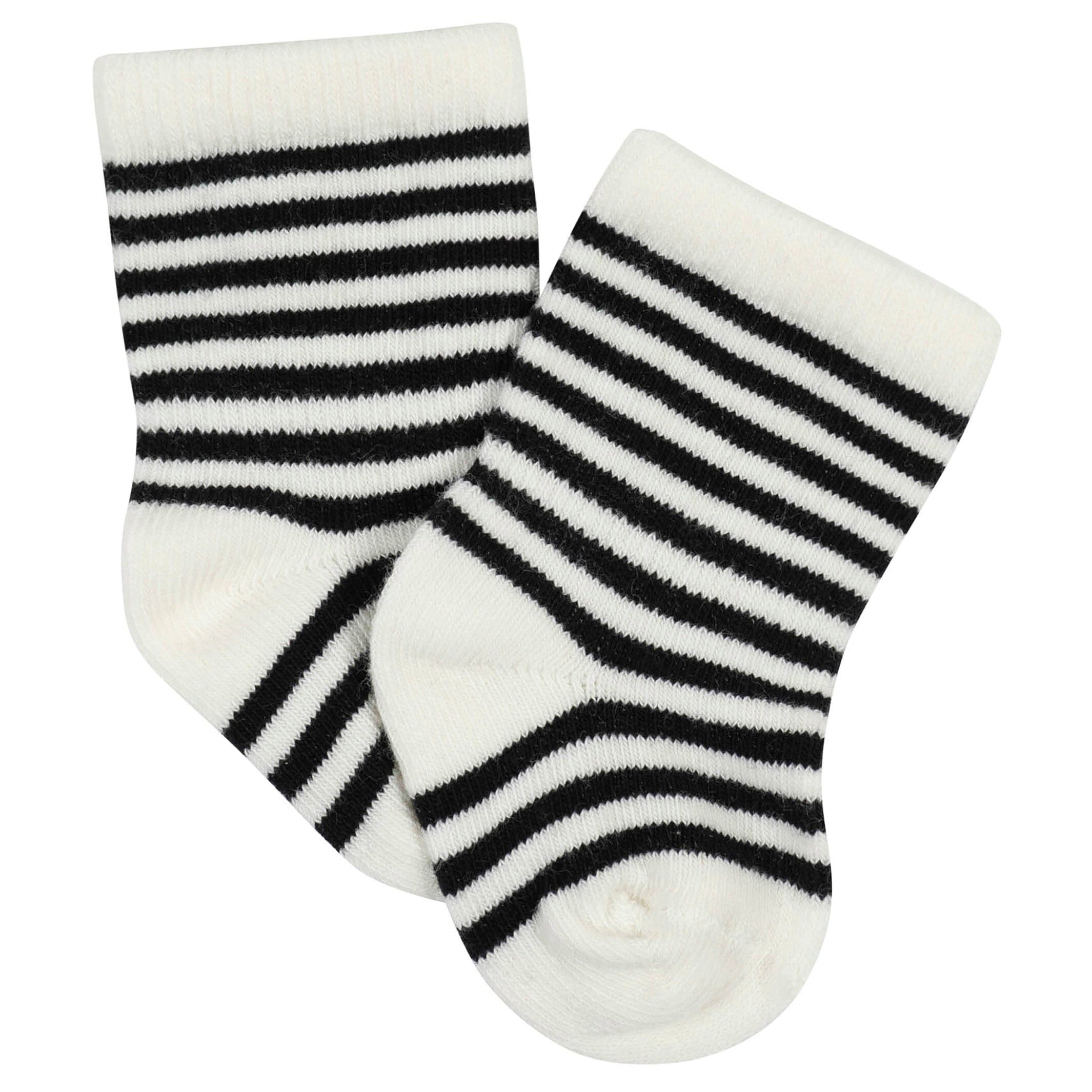 10-Pack Baby Boys Dino & White Wiggle Proof Socks