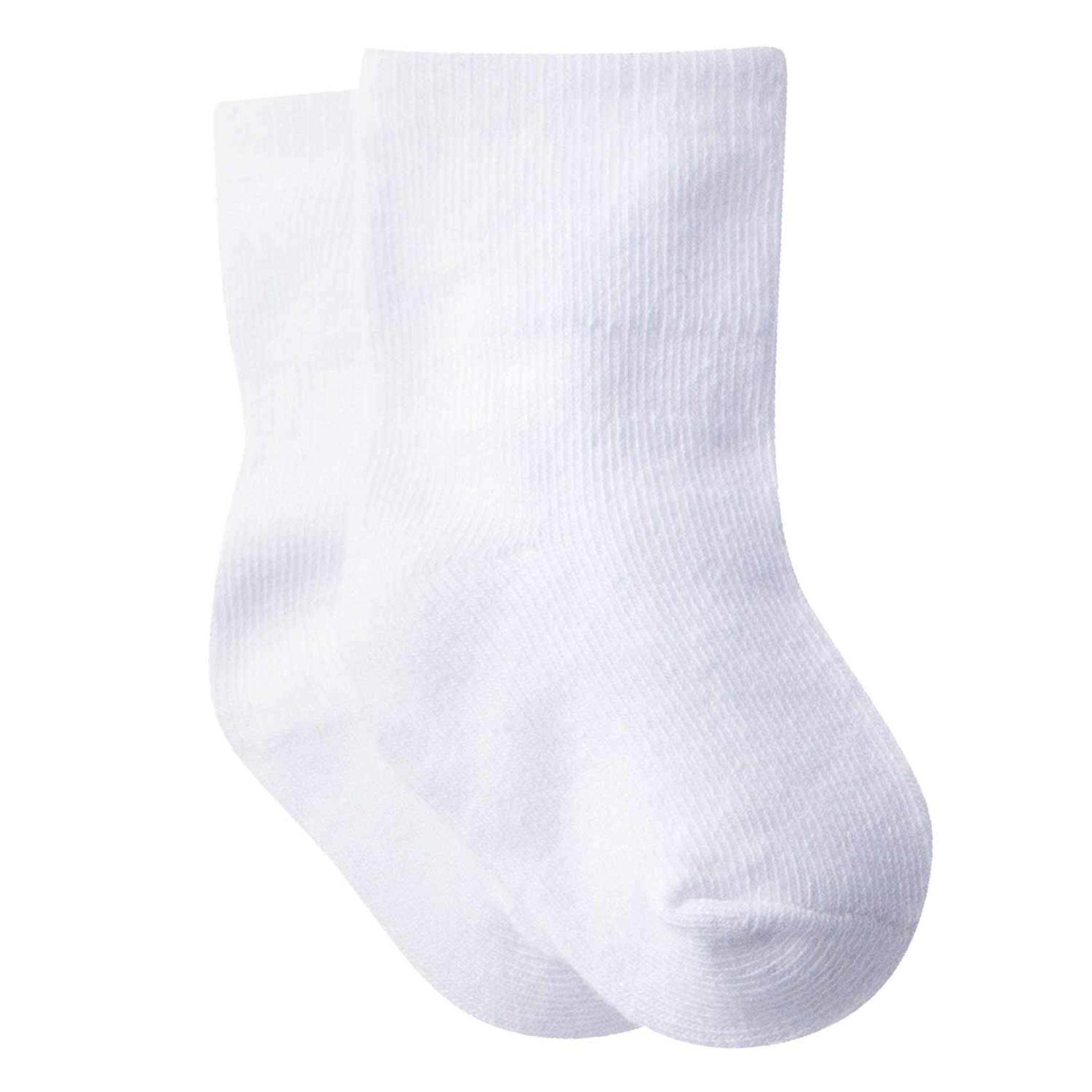 8-pack White Jersey Wiggle Proof Crew Sock