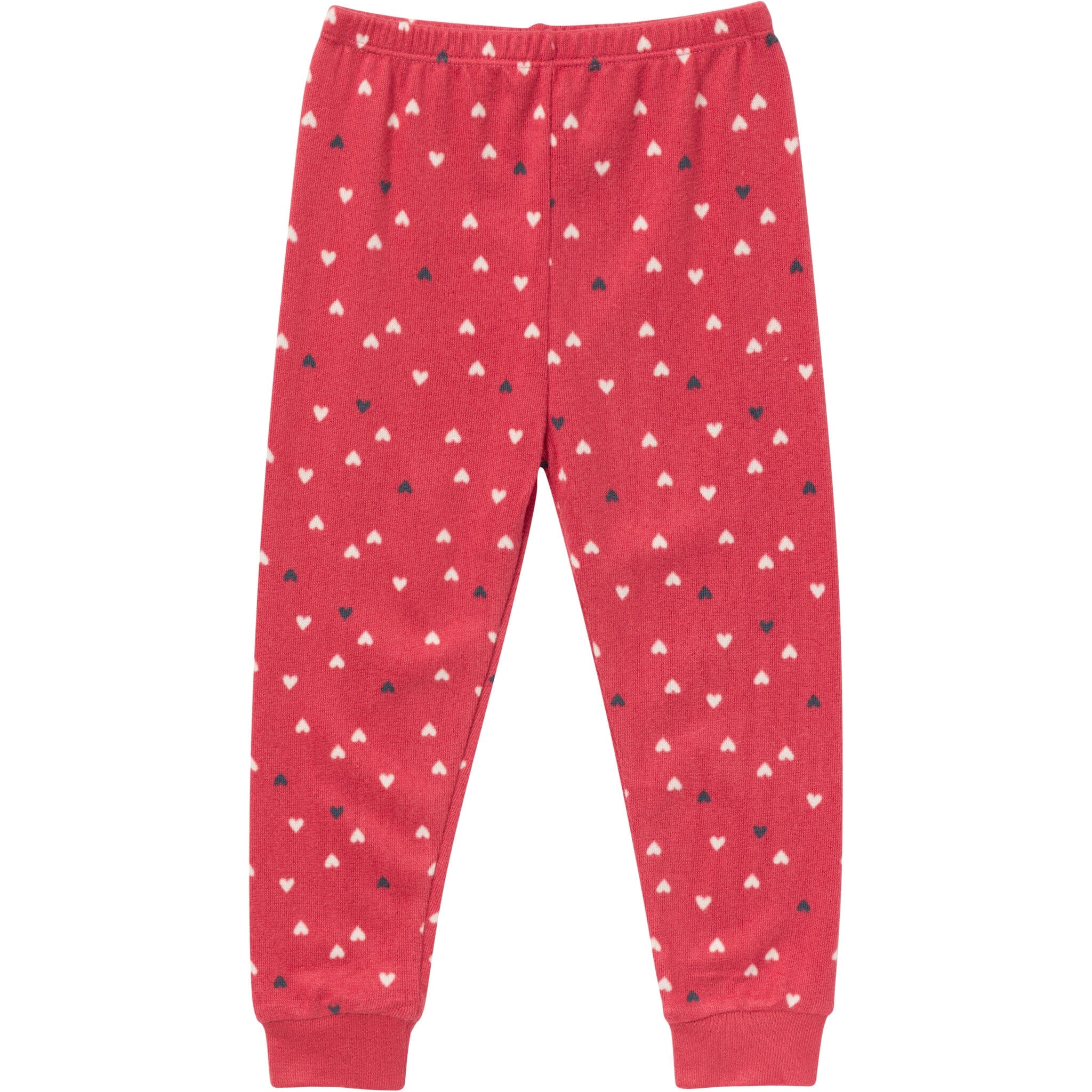 2-Piece Infant and Toddler Neutral Red Hearts Tight Fitting Pajamas Set