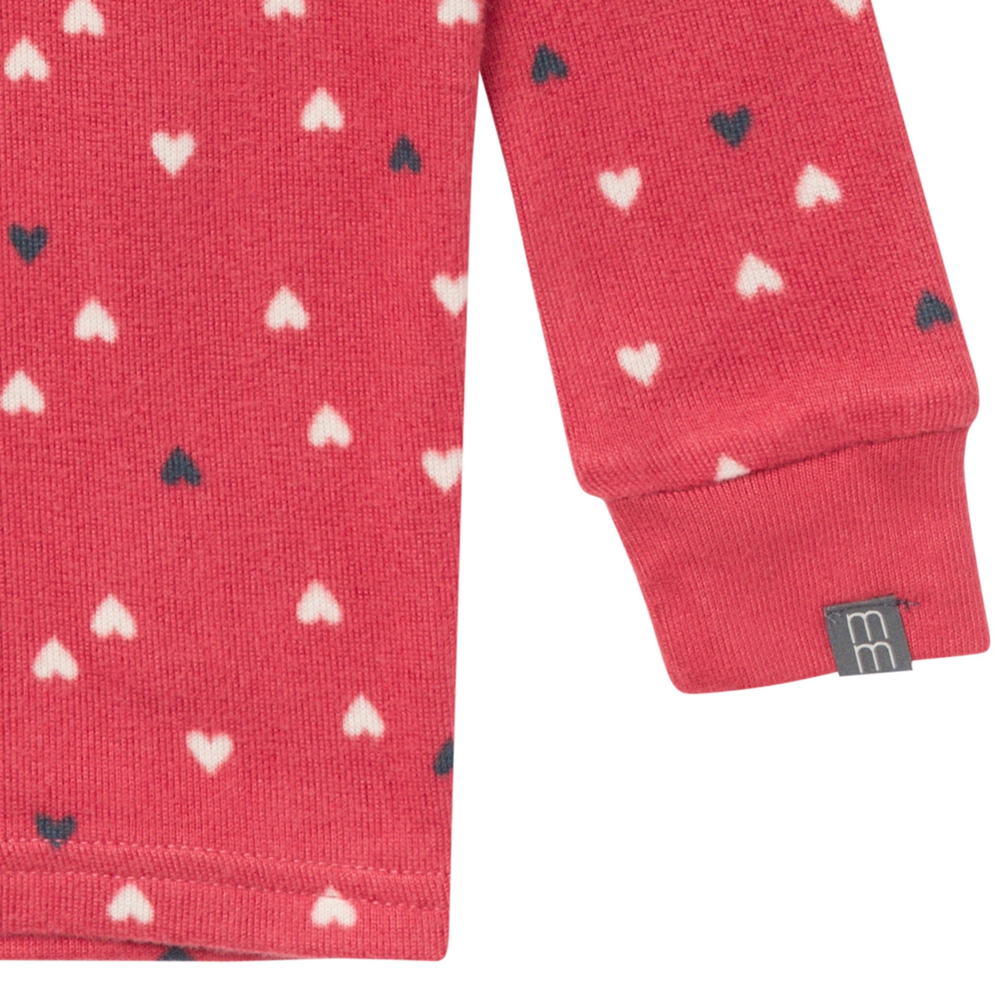 2-Piece Infant and Toddler Neutral Red Hearts Tight Fitting Pajamas Set