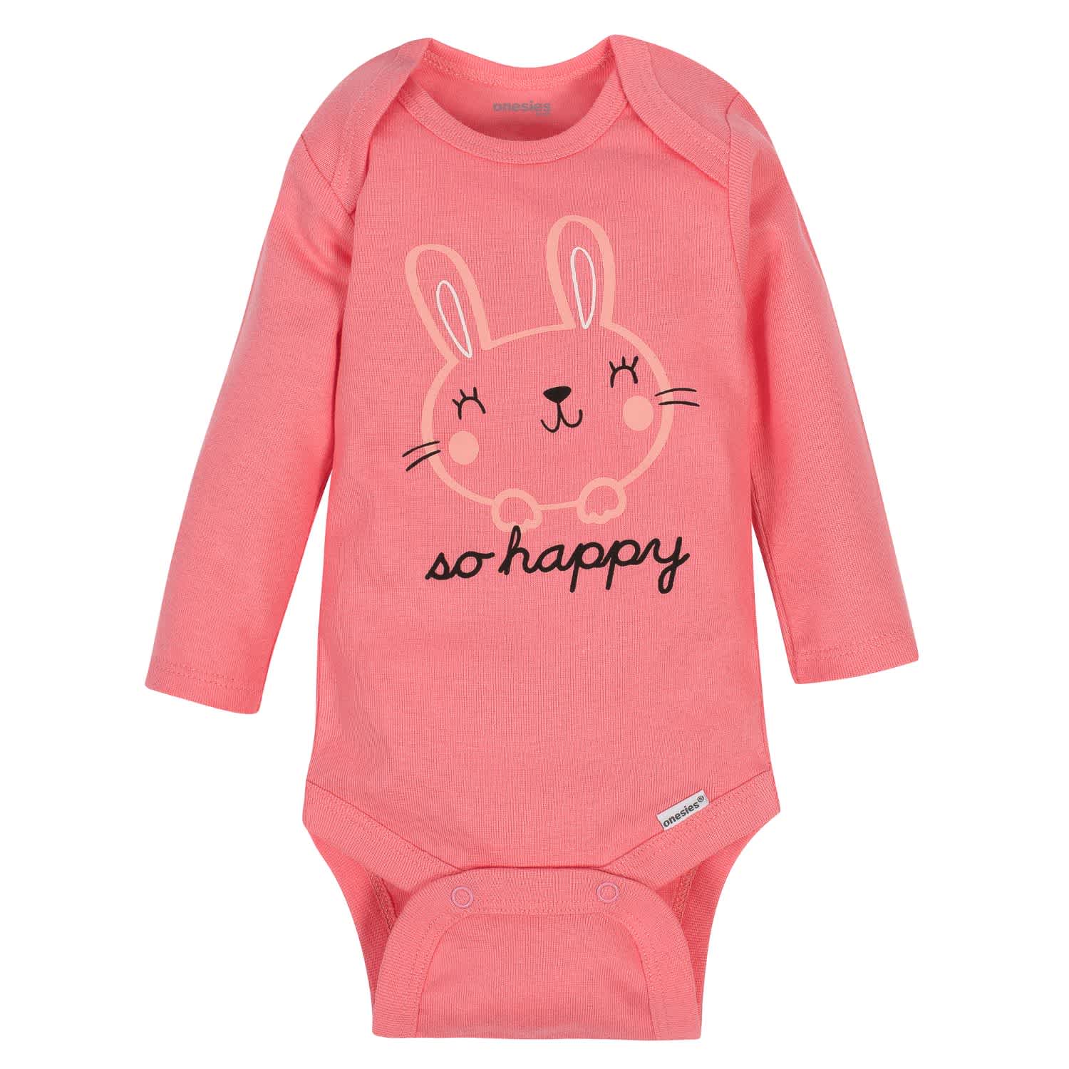 6-Pack Baby Girls Bunny Long Sleeve Onesies Brand Bodysuits