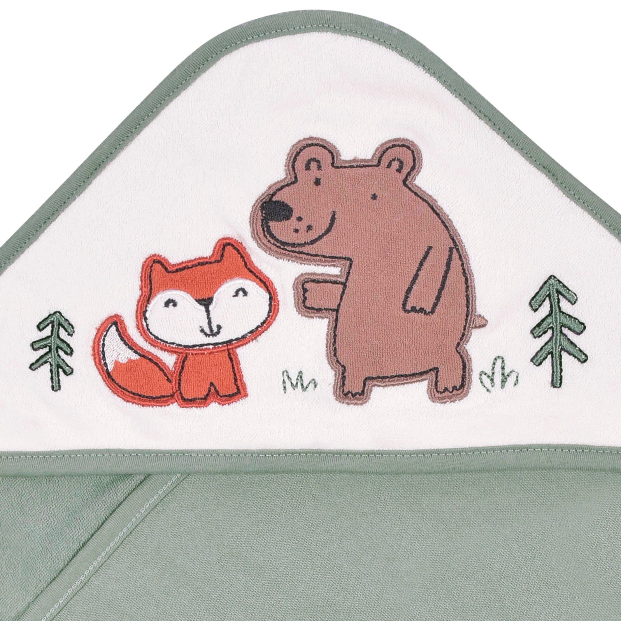 2-Pack Baby Boys Bear Hooded Bath Towels