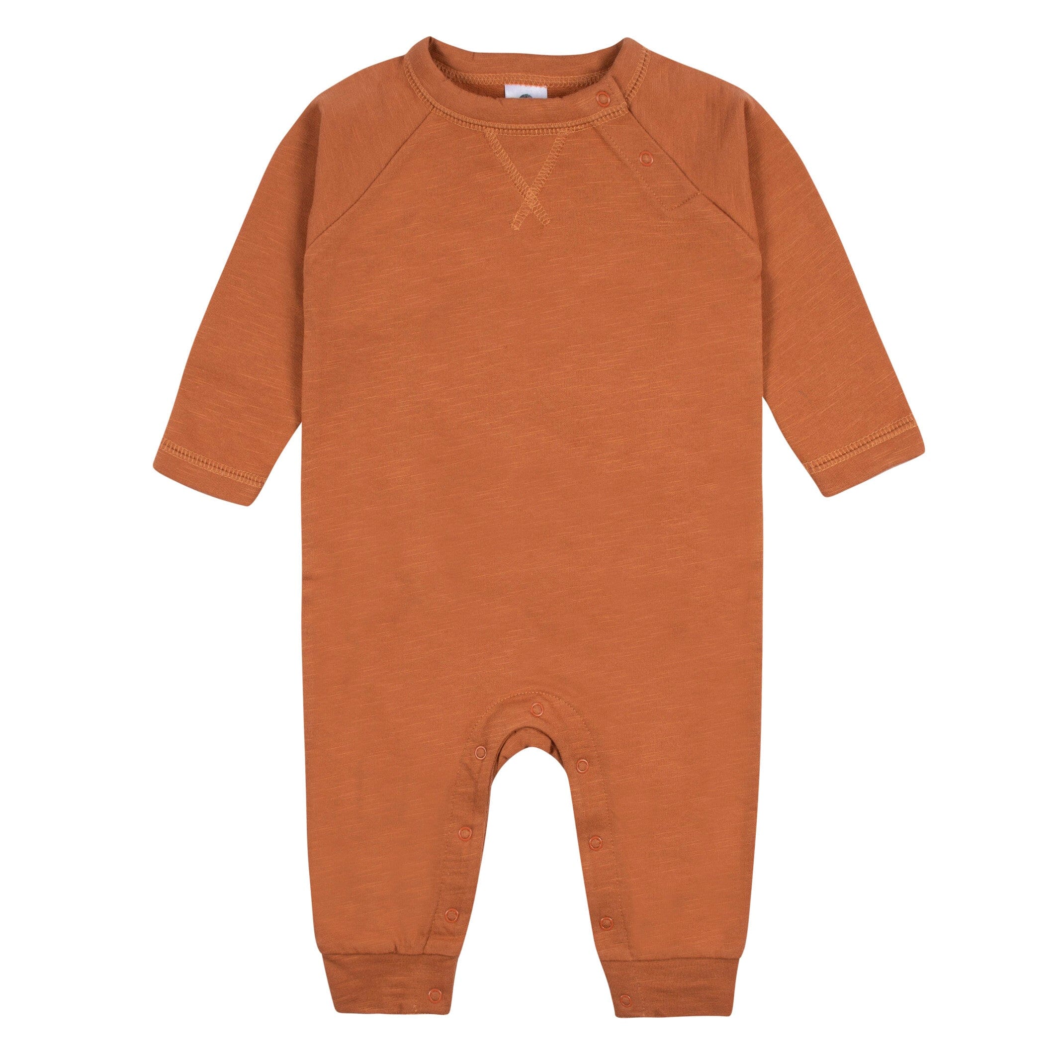 2-Pack Baby Boys Heather Gray & Rust Raglan Sleeve Romper