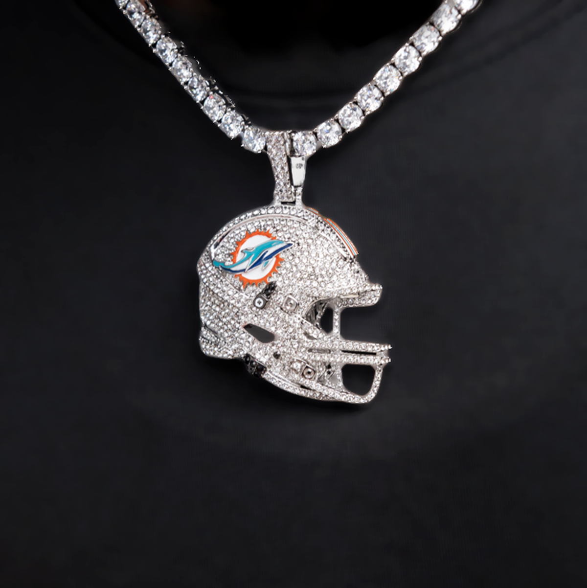 Official NFL 2025 Edition Miami Dolphins Helmet Pendant