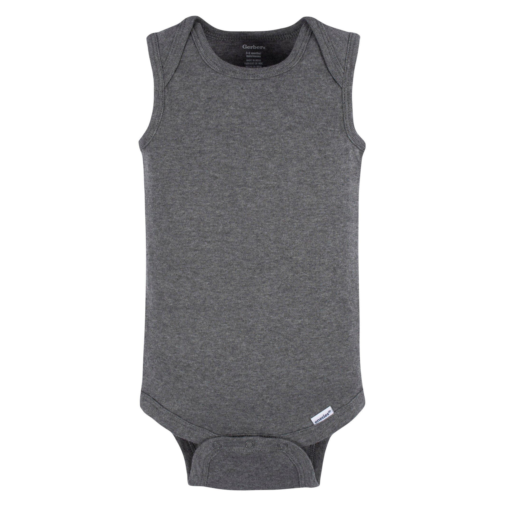 5-Pack Baby Neutral Grey Heather Sleeveless Lap Shoulder Onesies Bodysuits