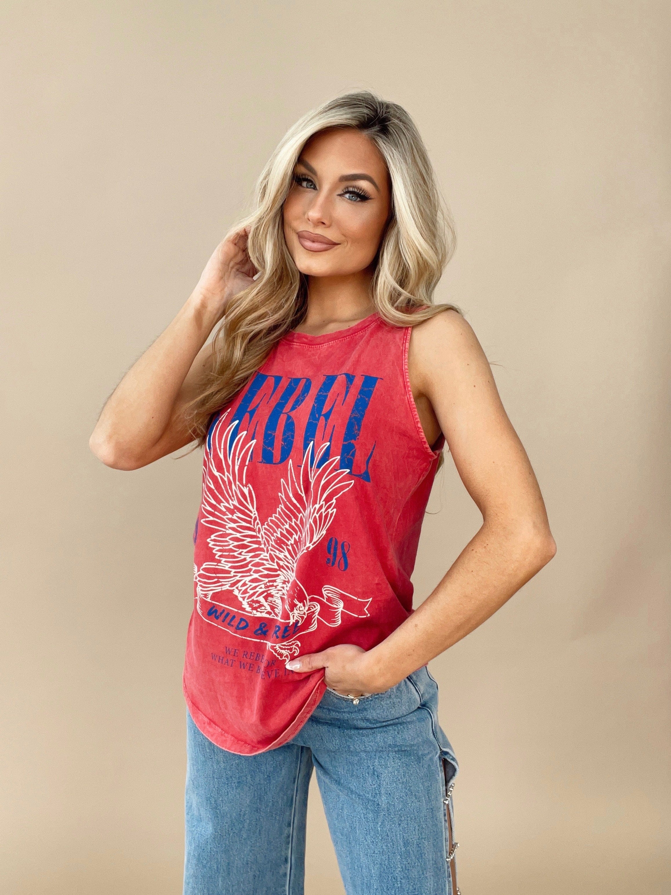 Rebel Wild And Free Graphic Tank